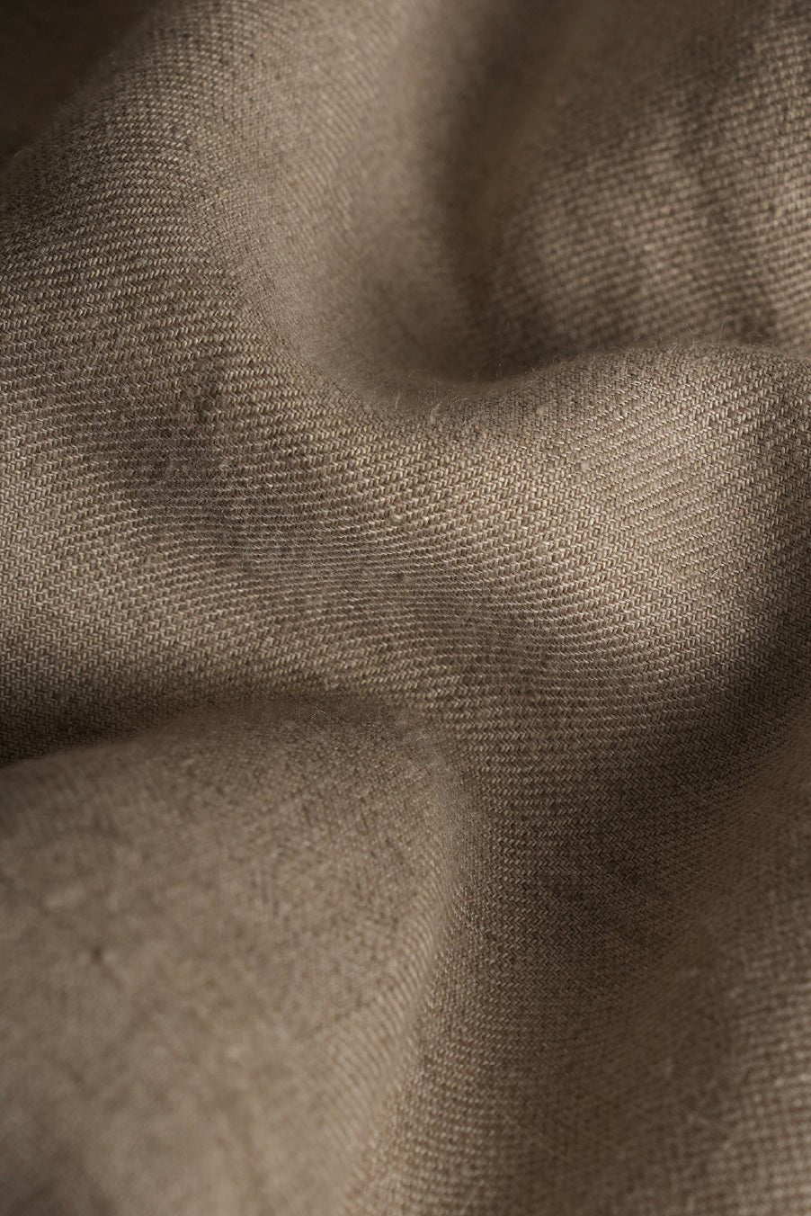 100% European Linen Straight Fit Trousers - Dark Beige