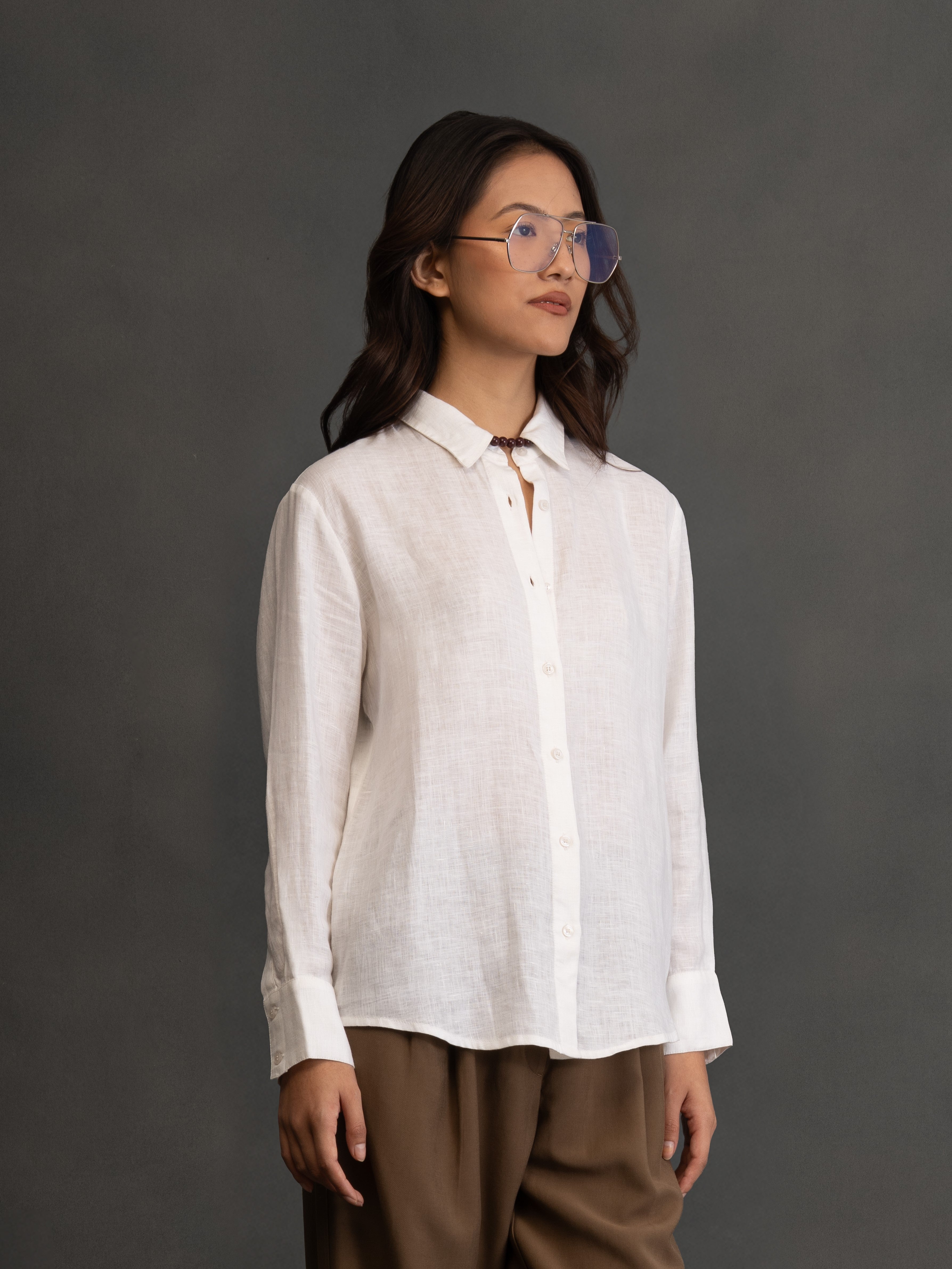 100% European Linen Everyday Shirt - White