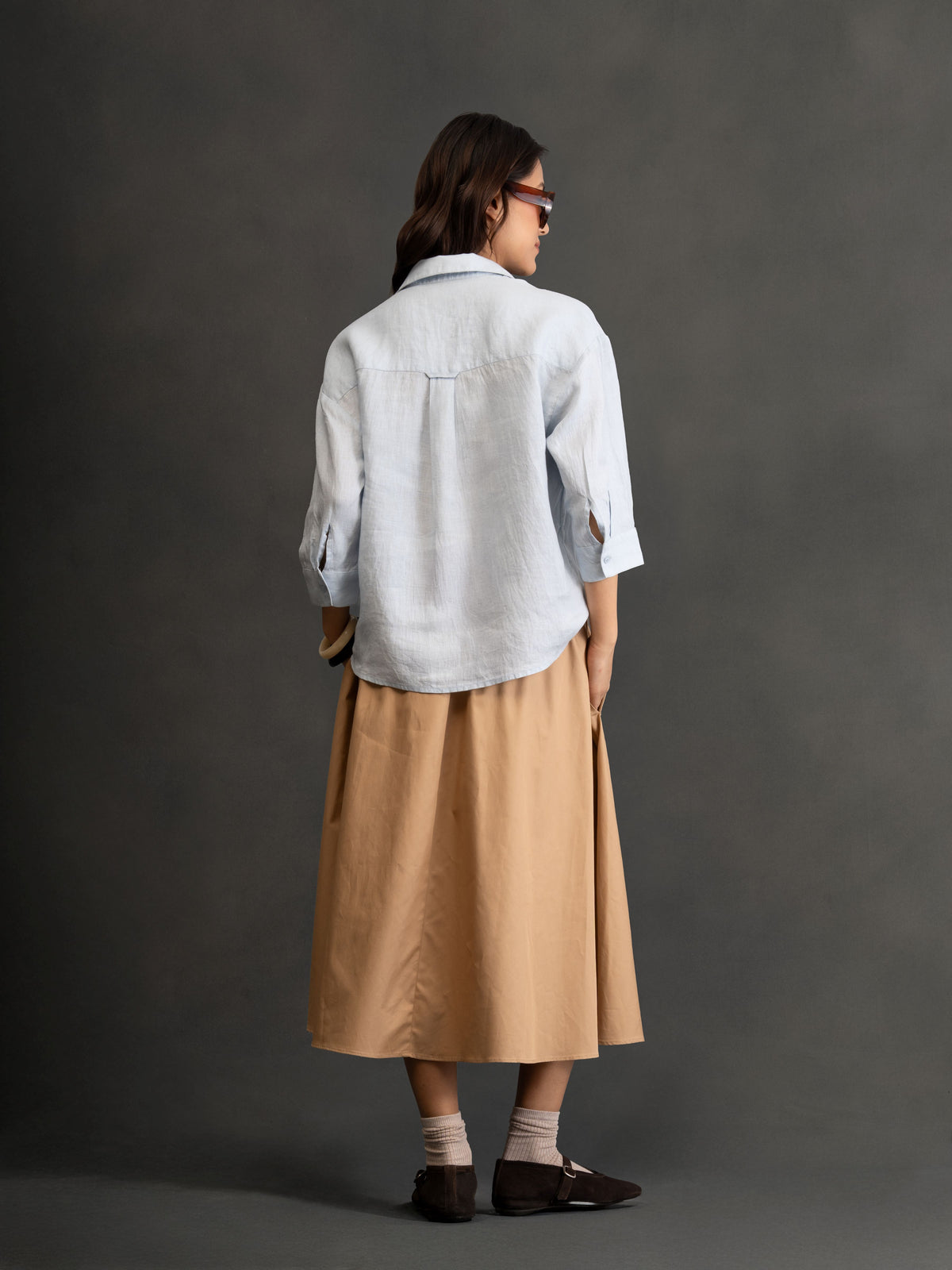 100% European Linen Boxy Popover Shirt