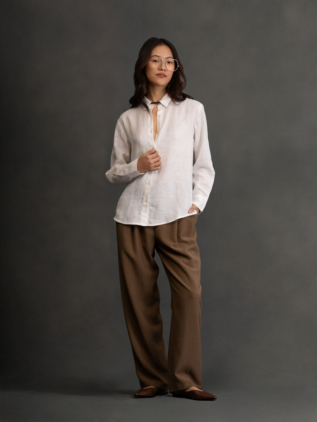 100% European Linen Everyday Shirt - White