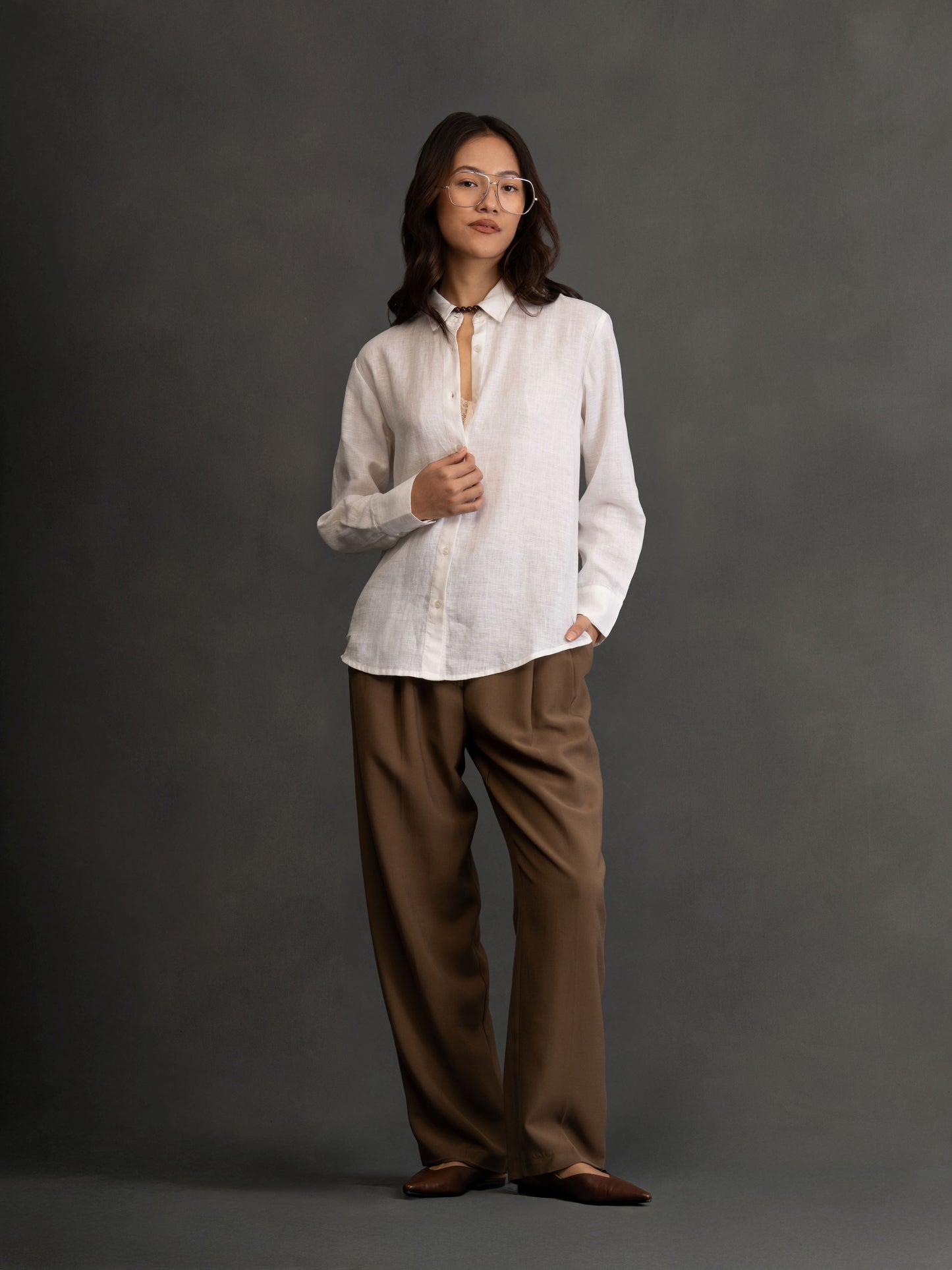 100% European Linen Everyday Shirt - White