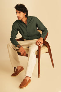 100% European Linen Relaxed Fit Trousers - Light Beige