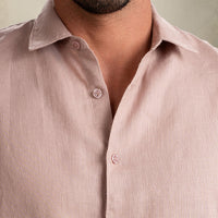 100% European Linen Classic Everyday Shirt - Taupe