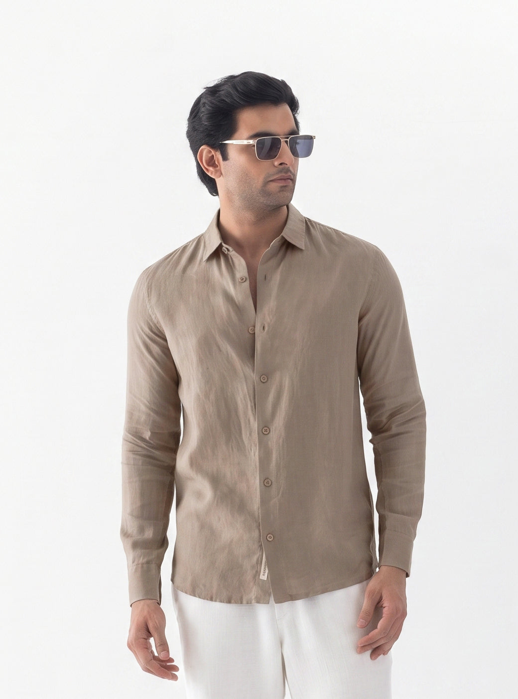 100% European Linen Classic Everyday Shirt - Brown