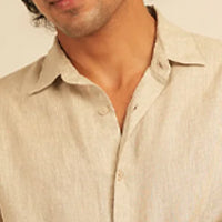 100% European Linen Classic Everyday Shirt - Oatmeal