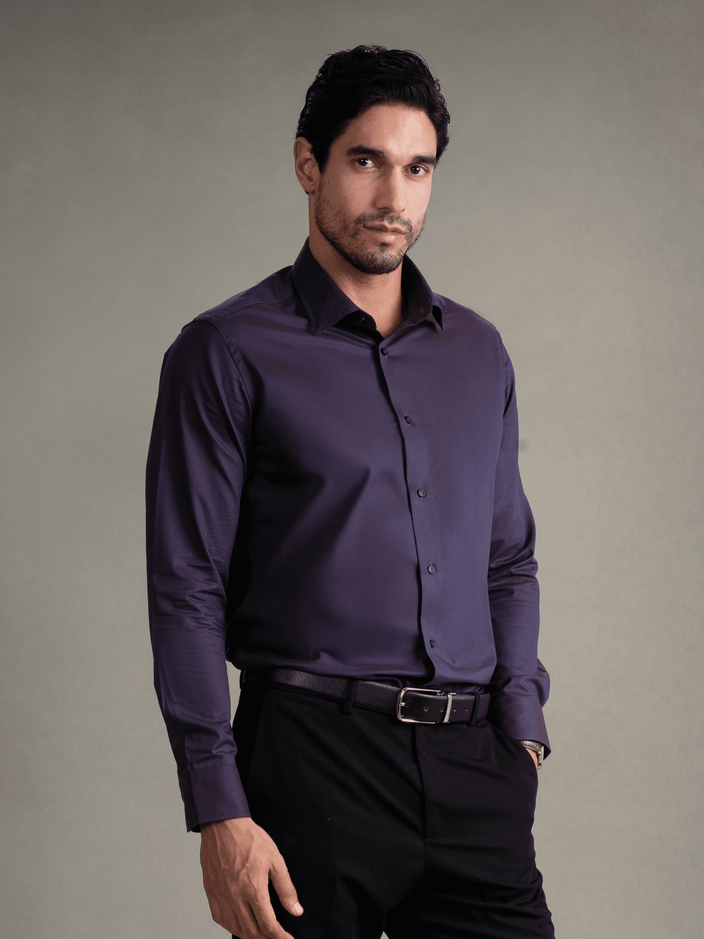 100% Egyptian Cotton 9-to-9 Formal Shirt - Deep Purple