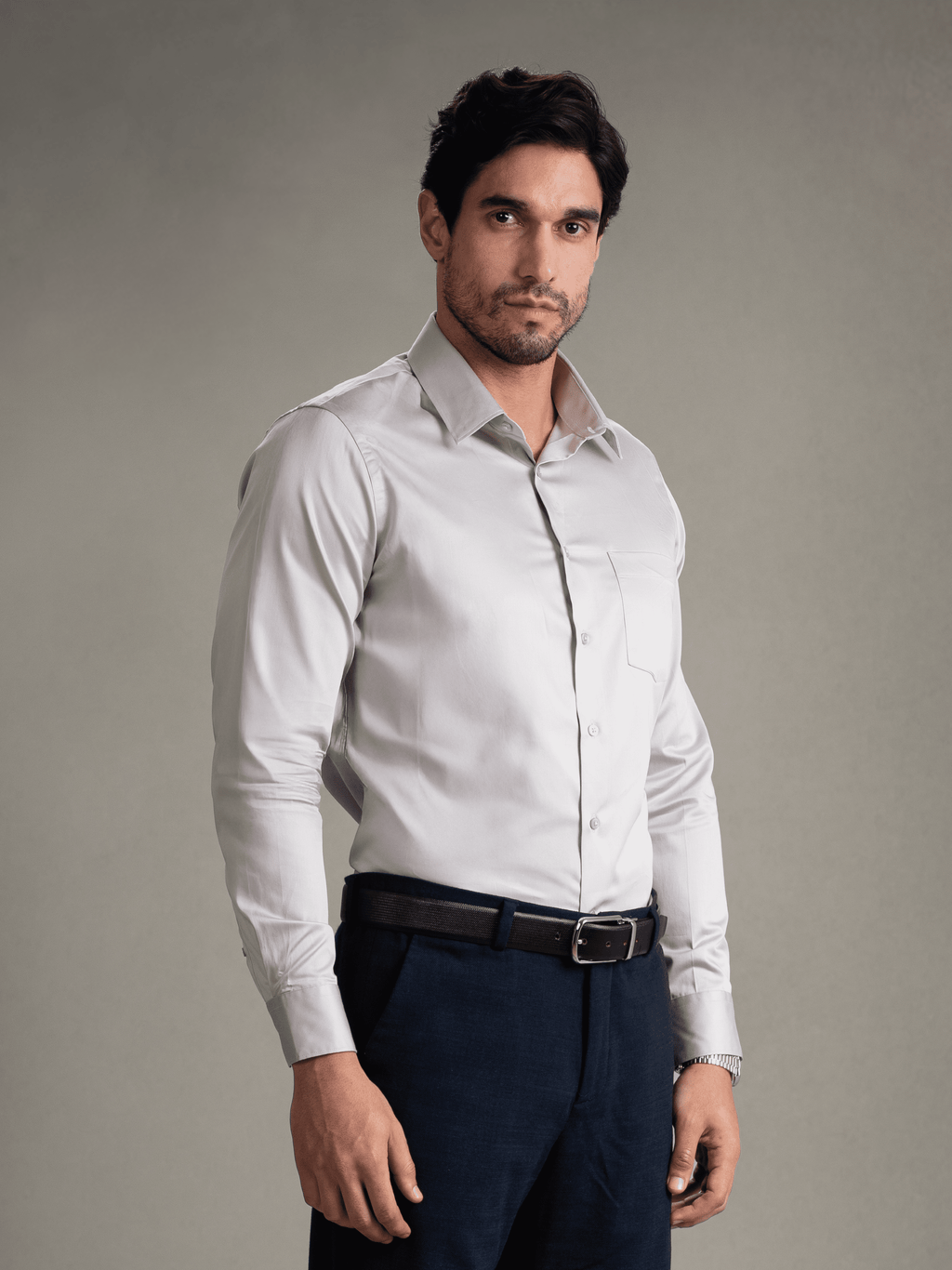 100% Egyptian Cotton Everyday Formal Shirt - Grey