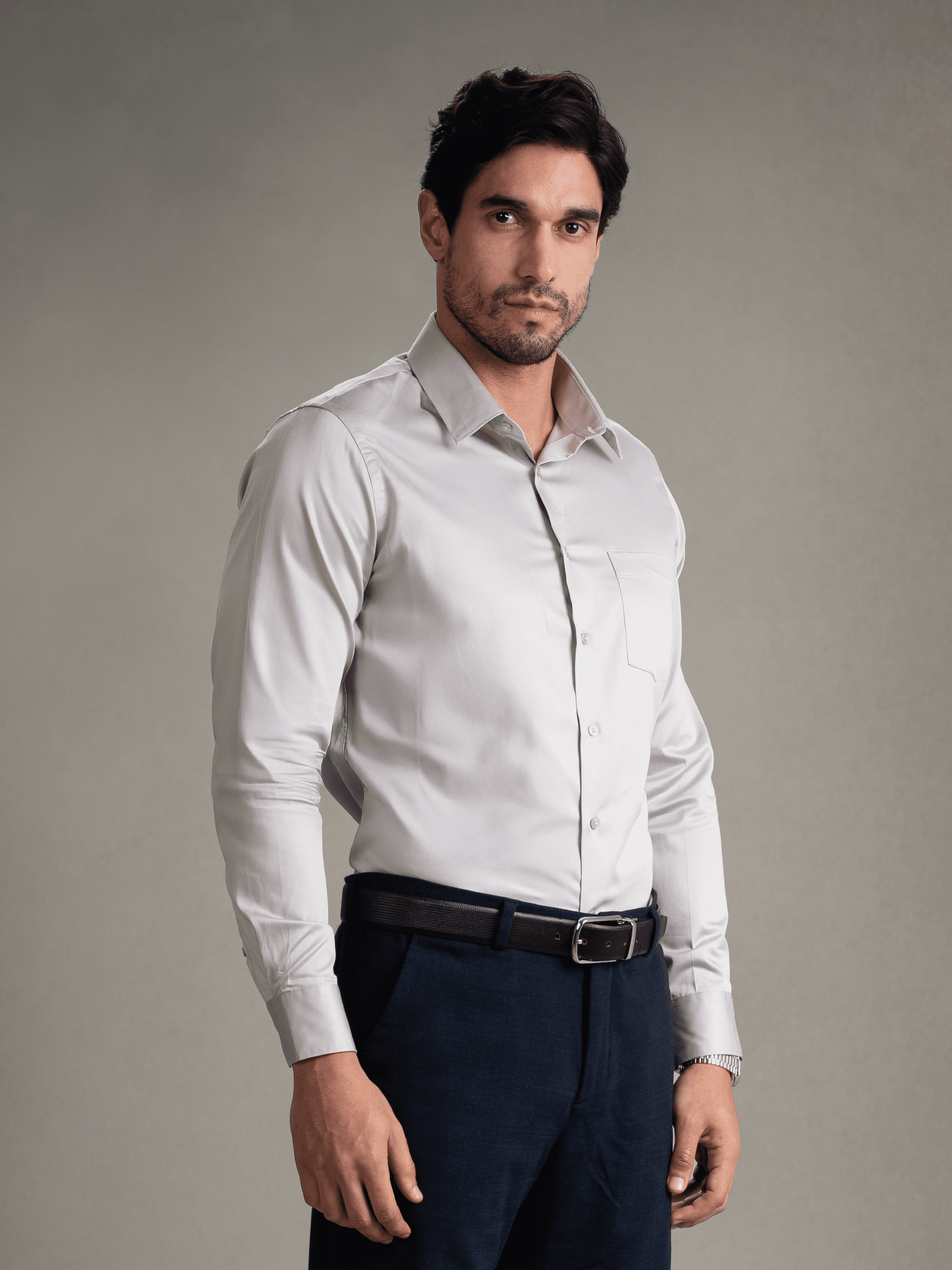 100% Egyptian Cotton Everyday Formal Shirt - Grey
