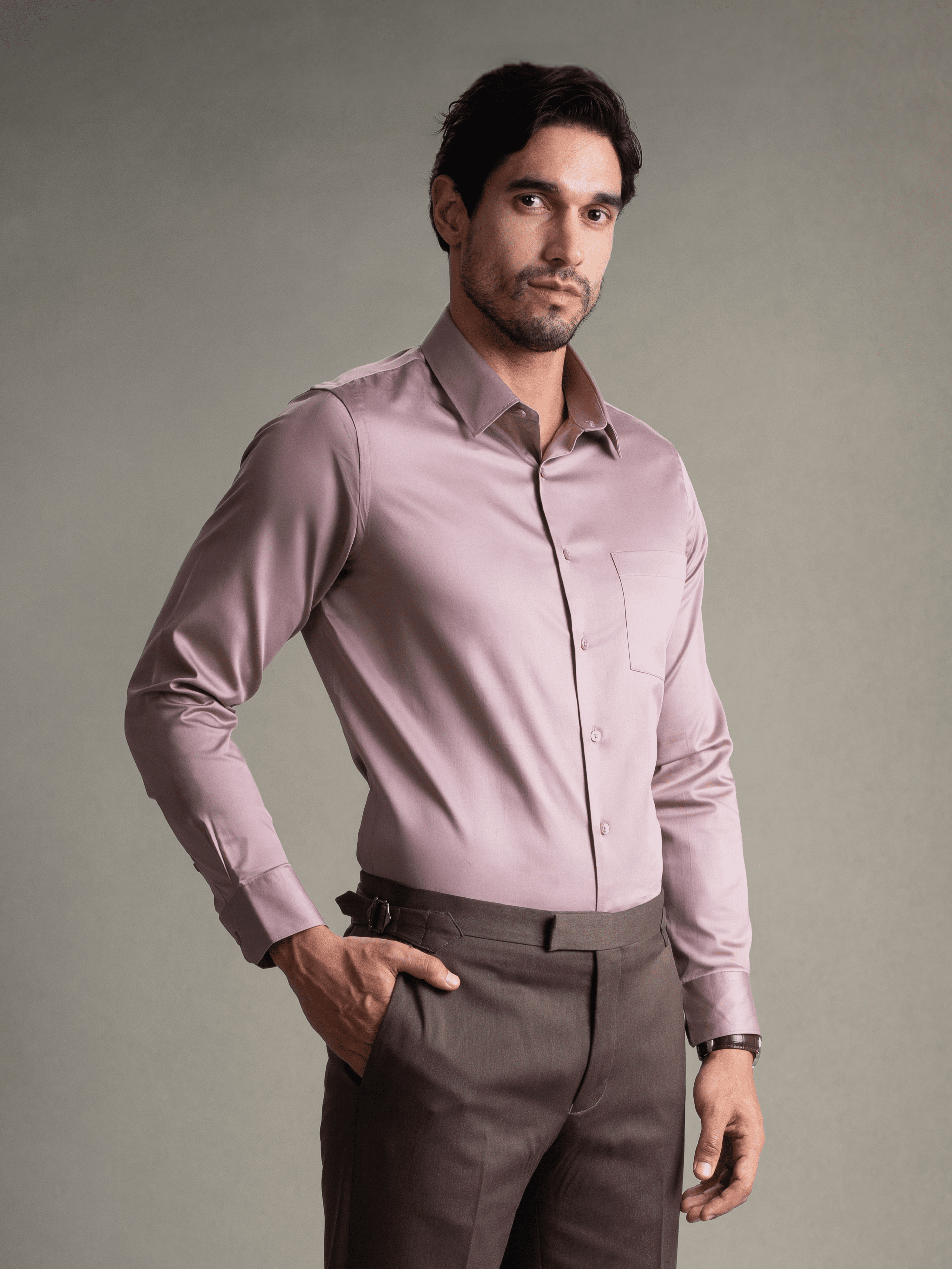 100% Egyptian Cotton Everyday Formal Shirt - Mauve