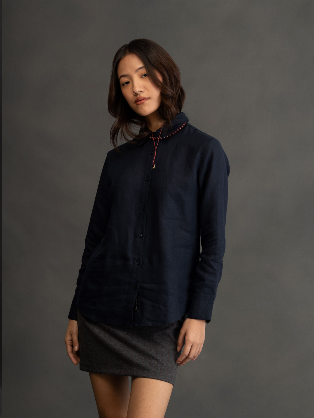 100% European Linen Everyday Shirt - Navy