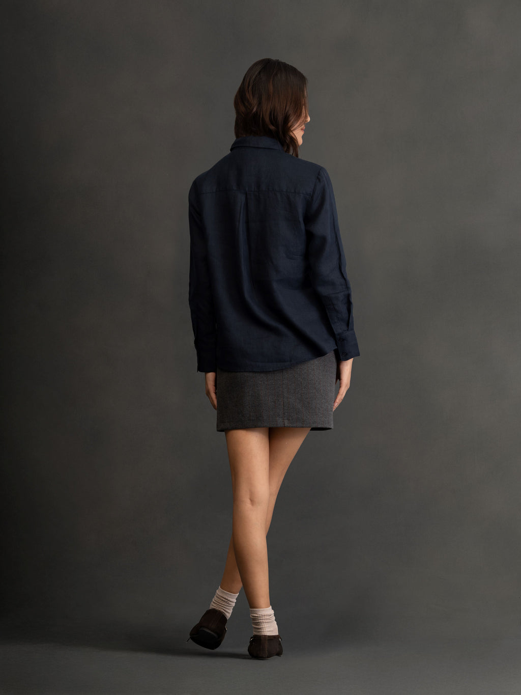 100% European Linen Everyday Shirt - Navy