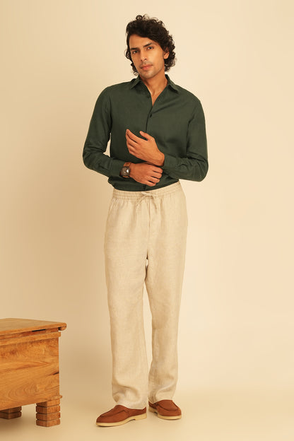 100% European Linen Relaxed Fit Trousers