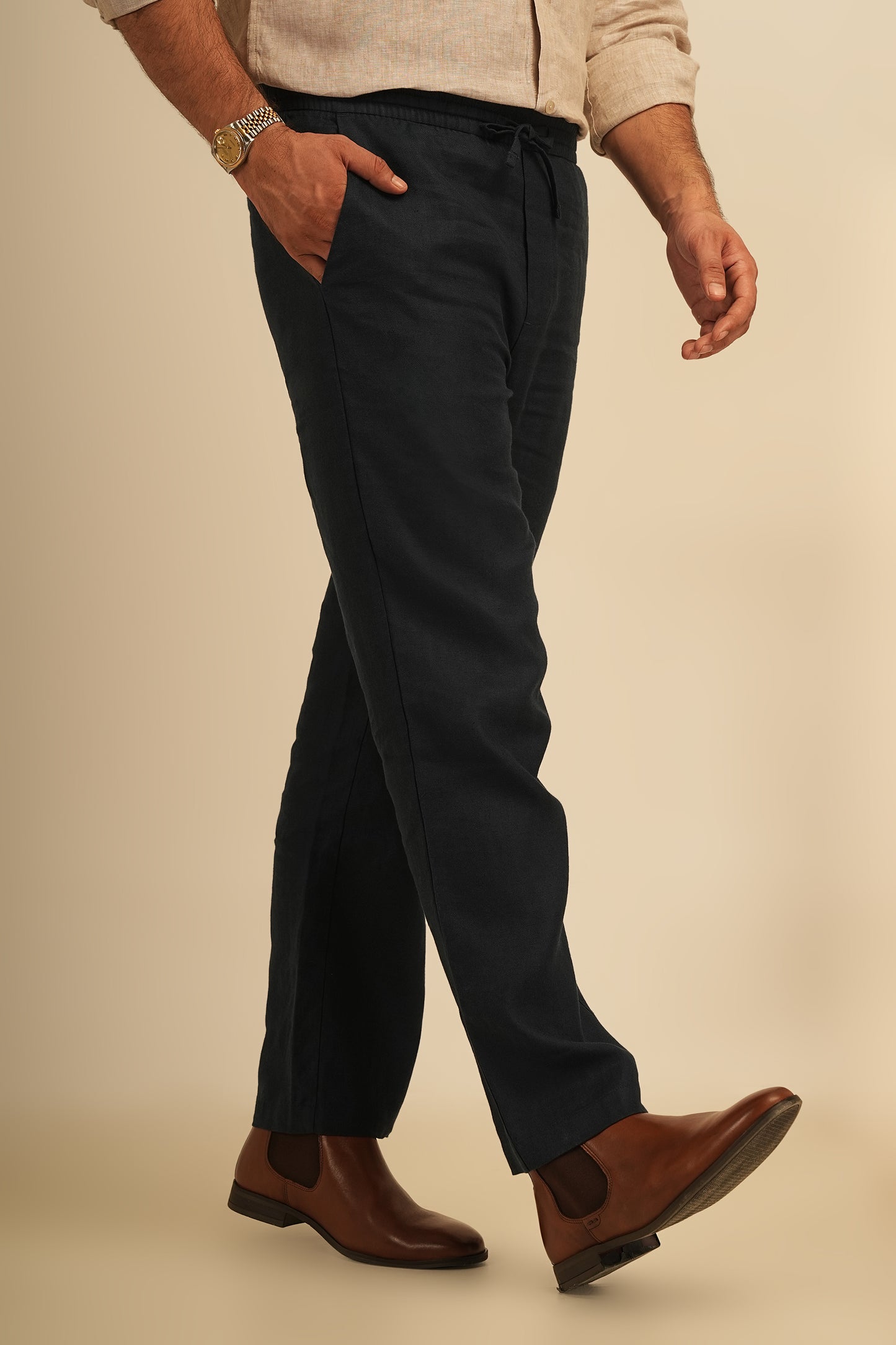 100% European Linen Relaxed Fit Trousers