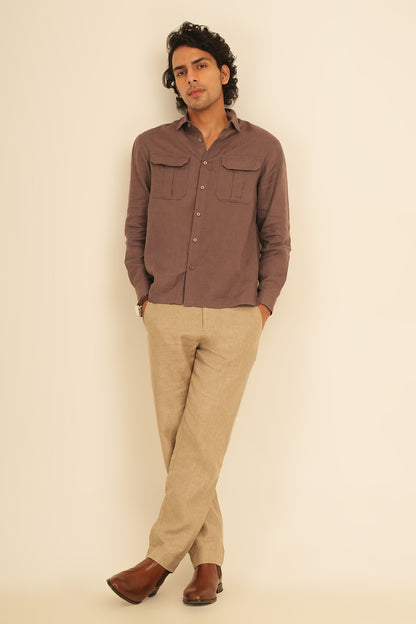 100% European Linen Utility Shirt