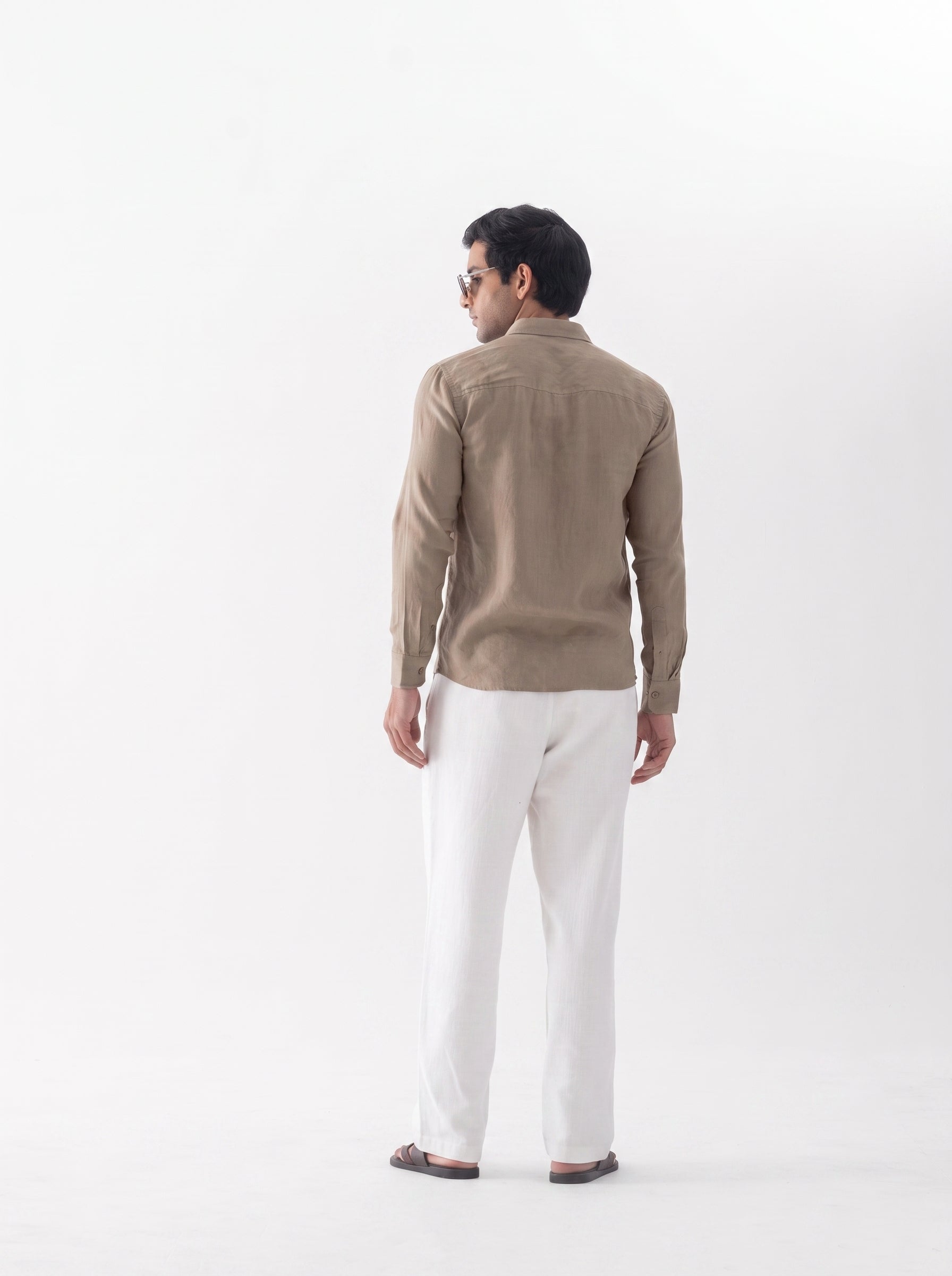 100% European Linen Classic Everyday Shirt - Brown