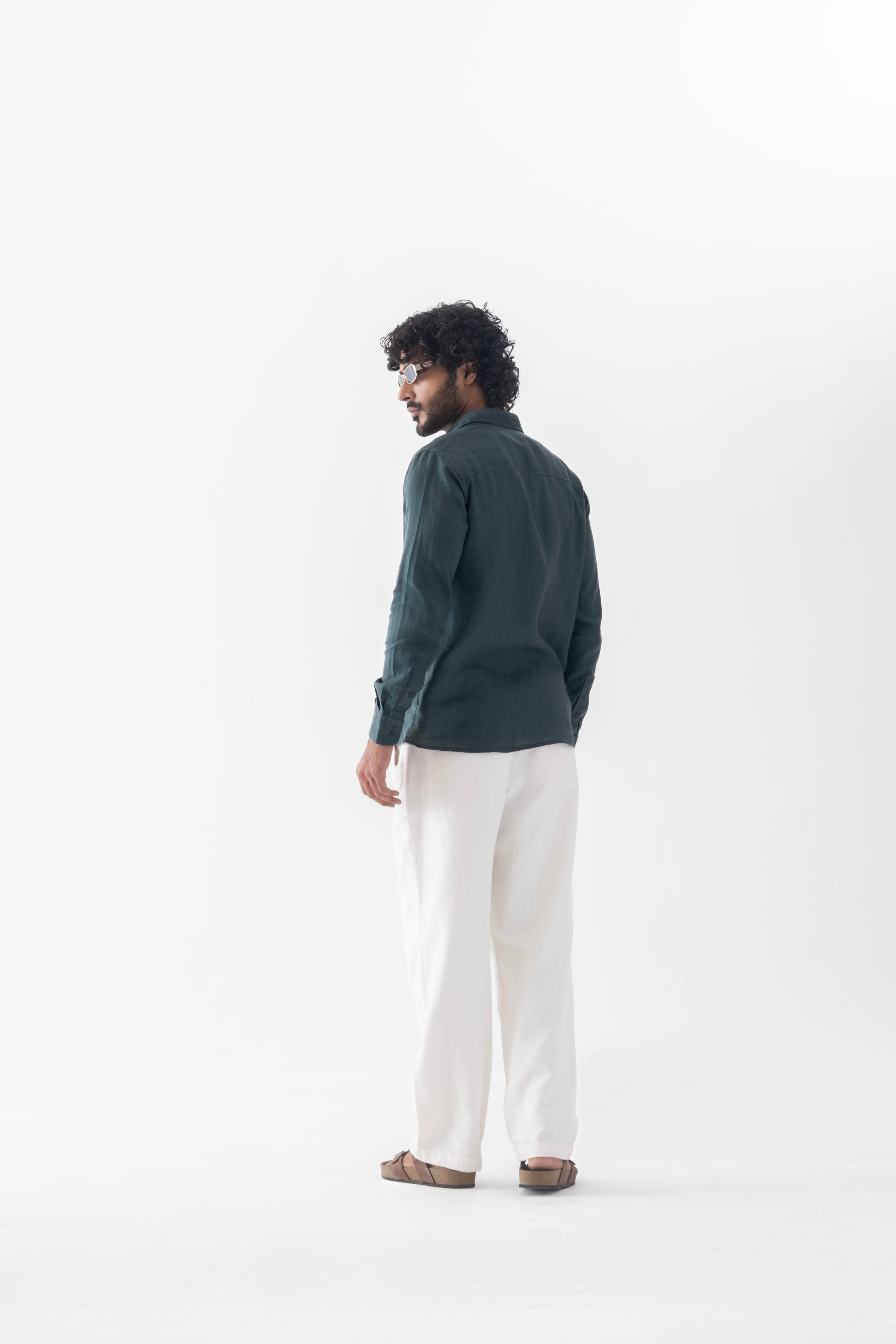 100% European Linen Classic Everyday Shirt - Teal