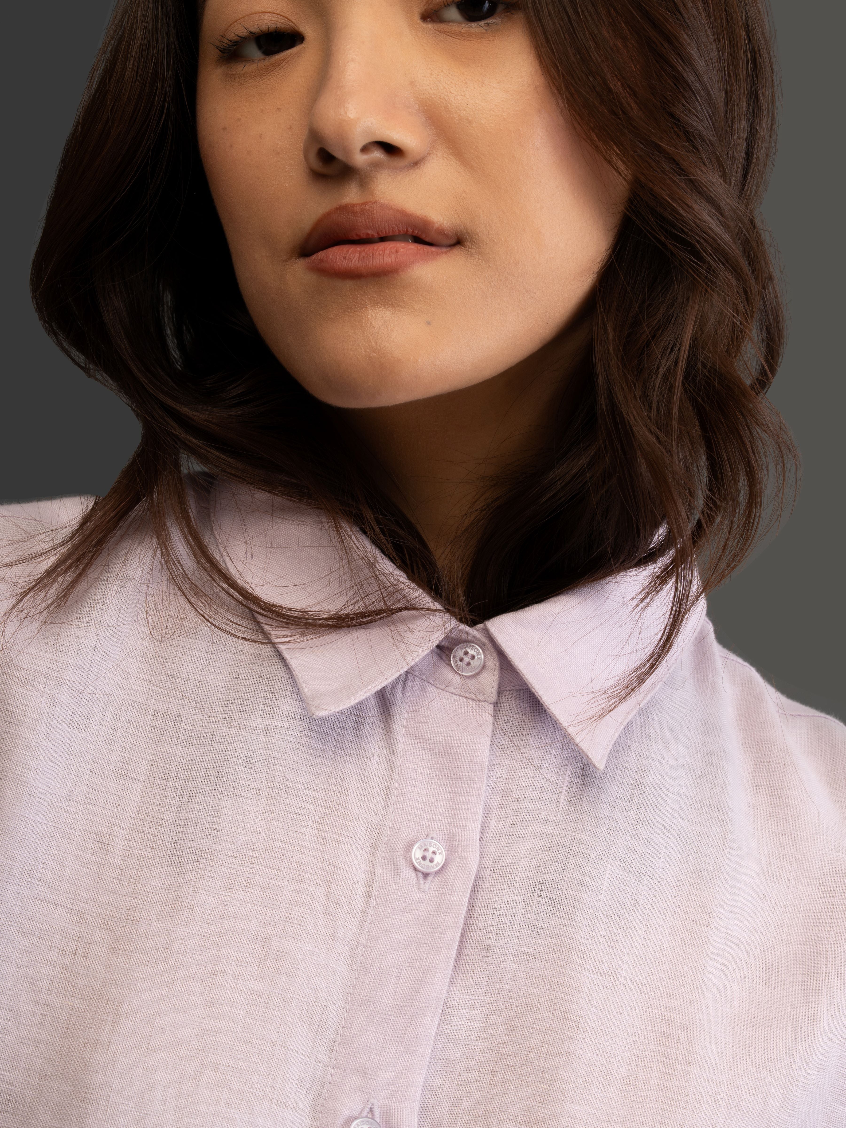 100% European Linen Everyday Shirt - Lilac