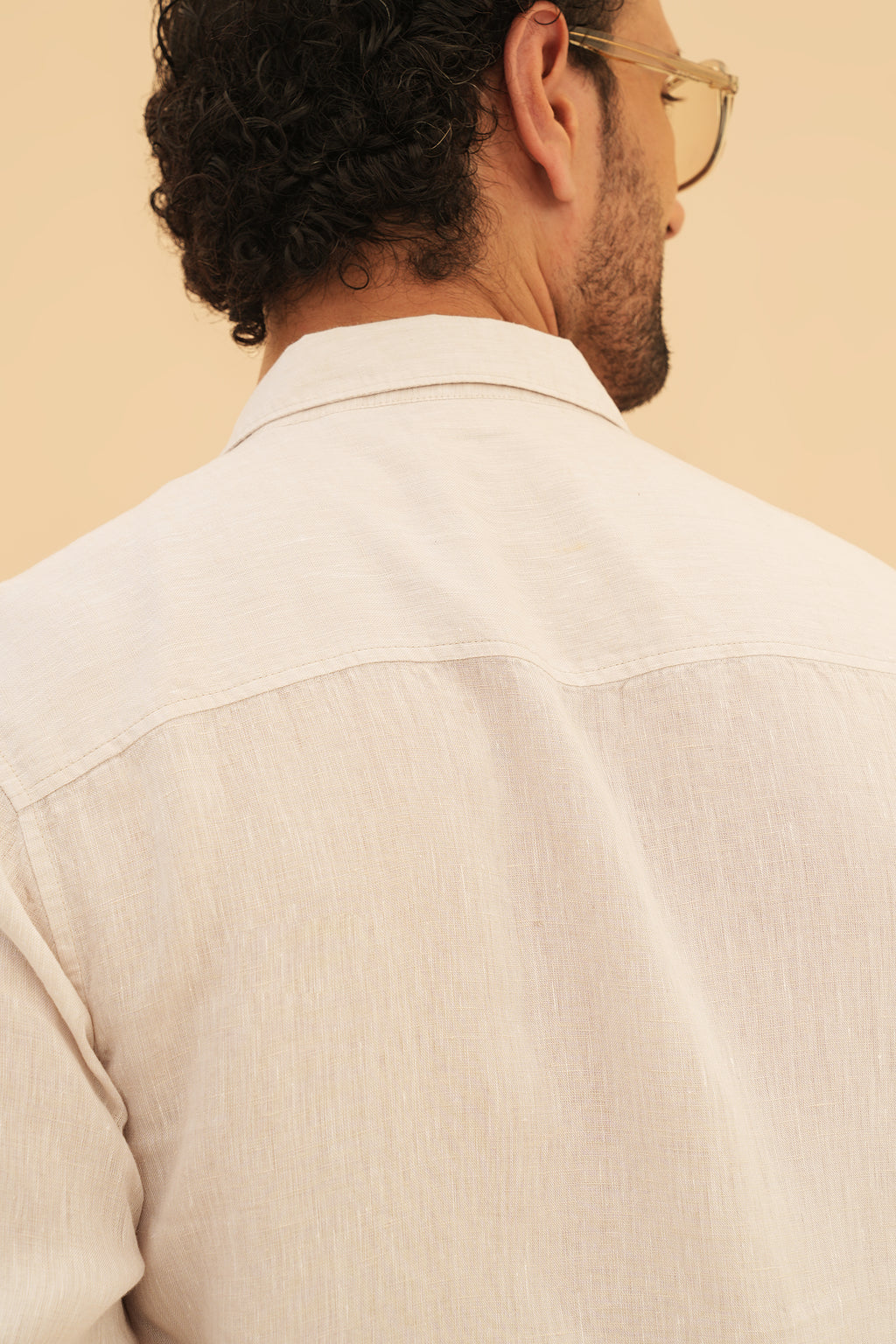 100% European Linen Regular Fit Shirt - Natural