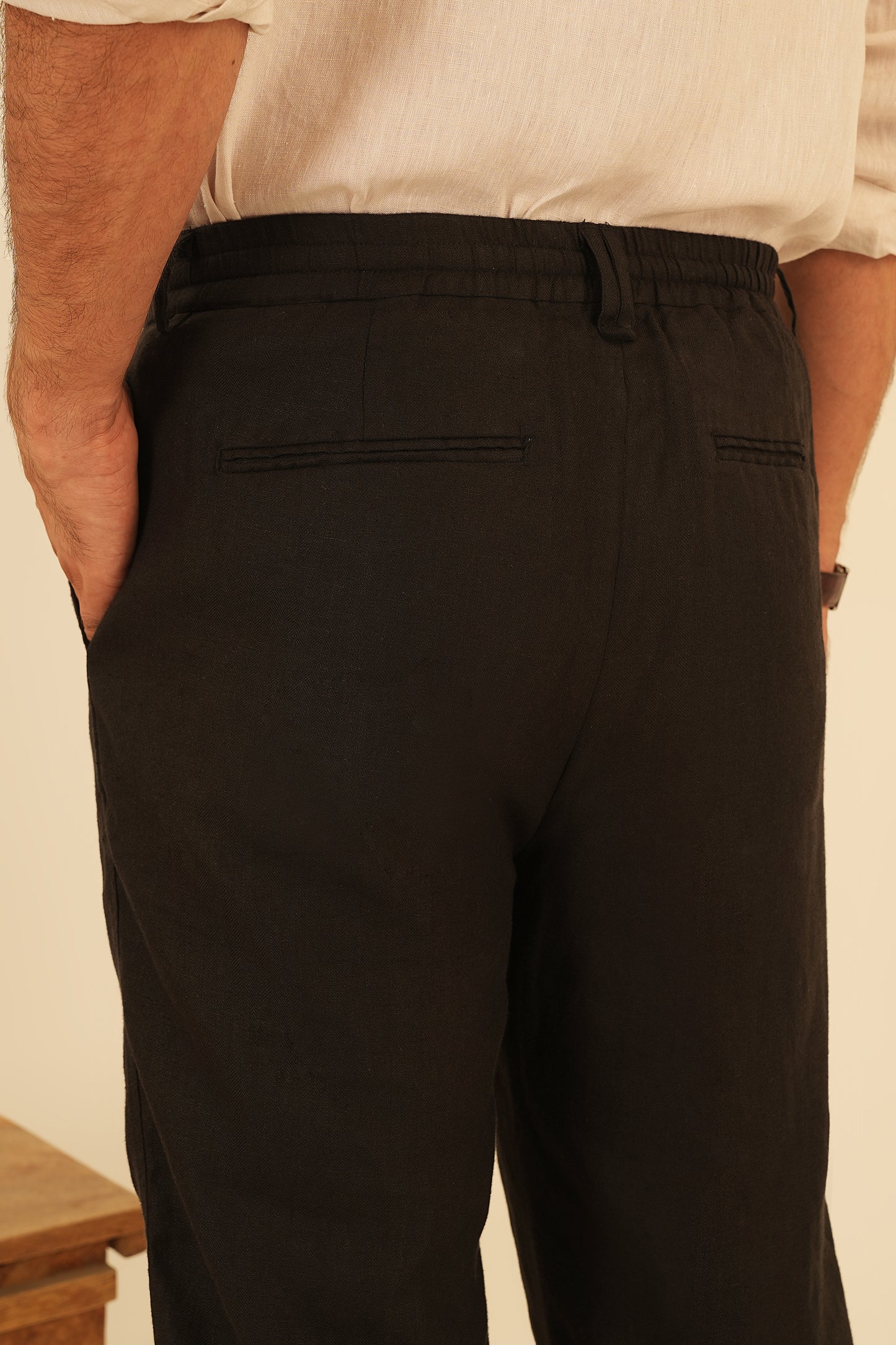 100% European Linen Straight Fit Trousers