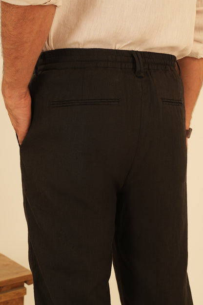100% European Linen Straight Fit Trousers