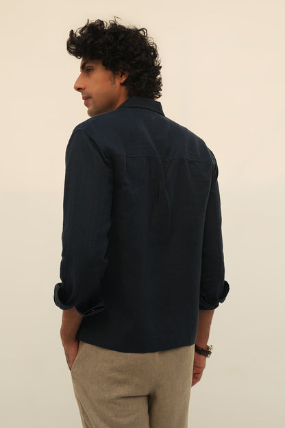 100% European Linen Utility Shacket