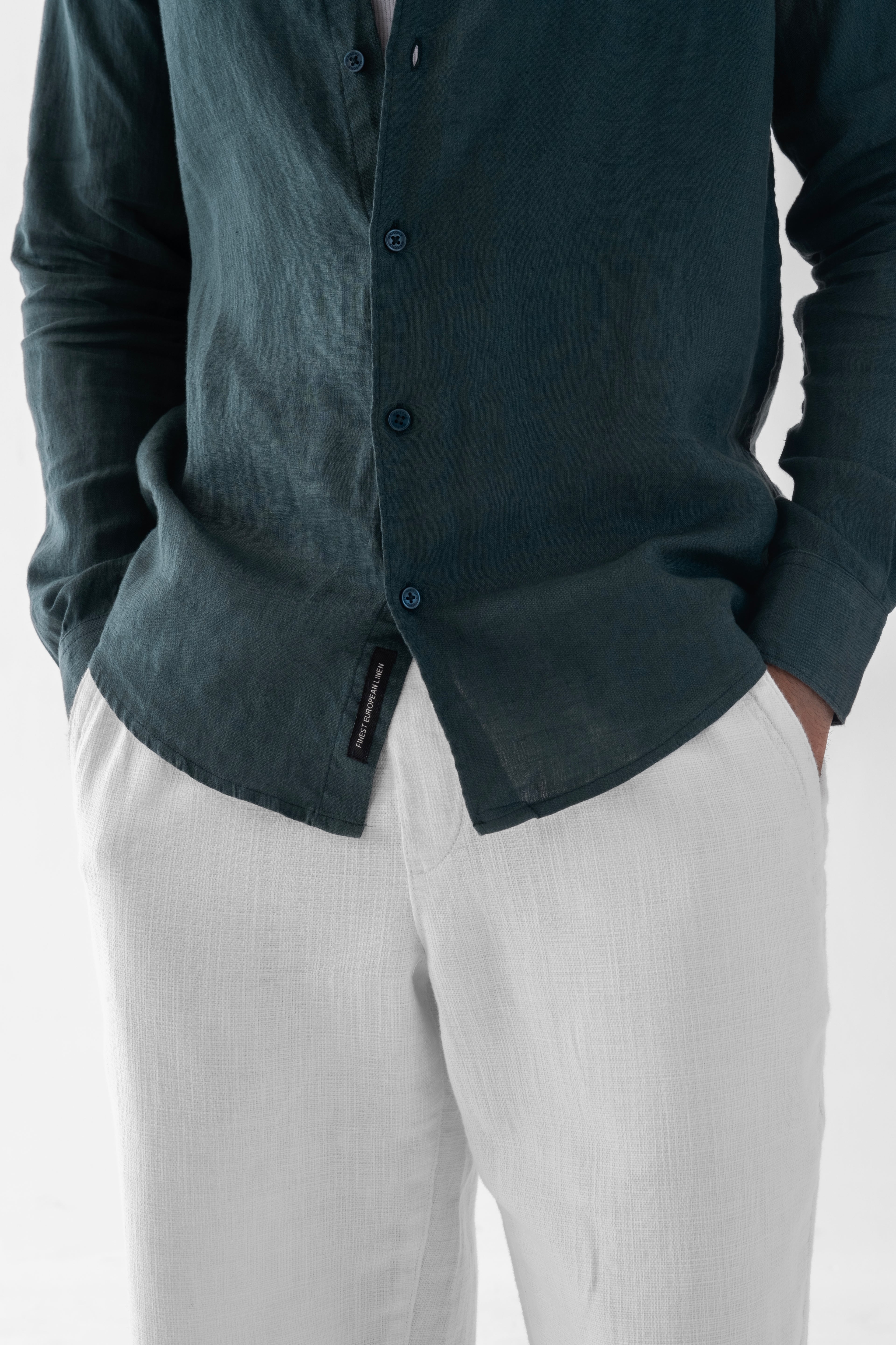 100% European Linen Classic Everyday Shirt - Teal