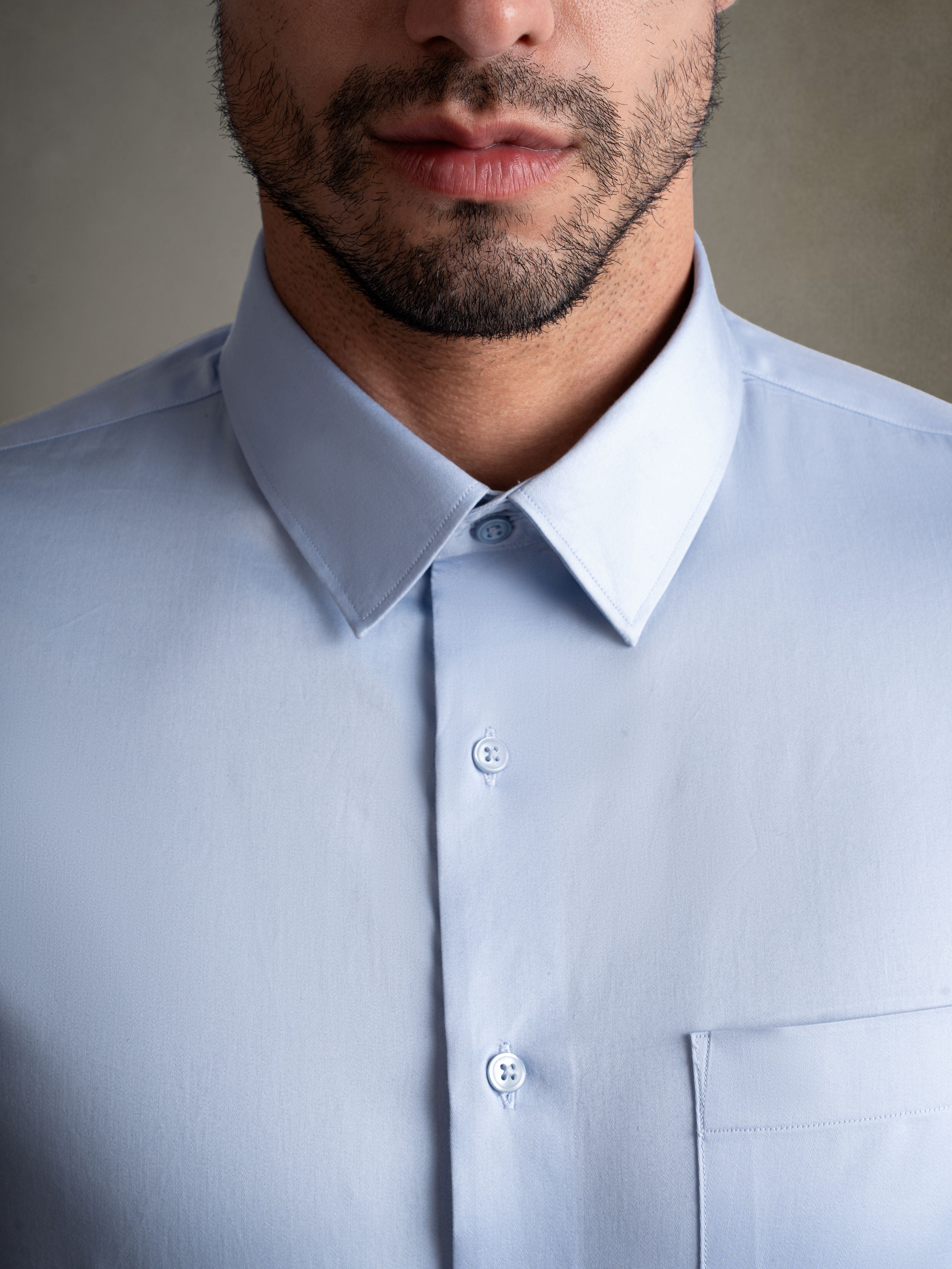 100% Egyptian Cotton Everyday Formal Shirt - Mid Blue