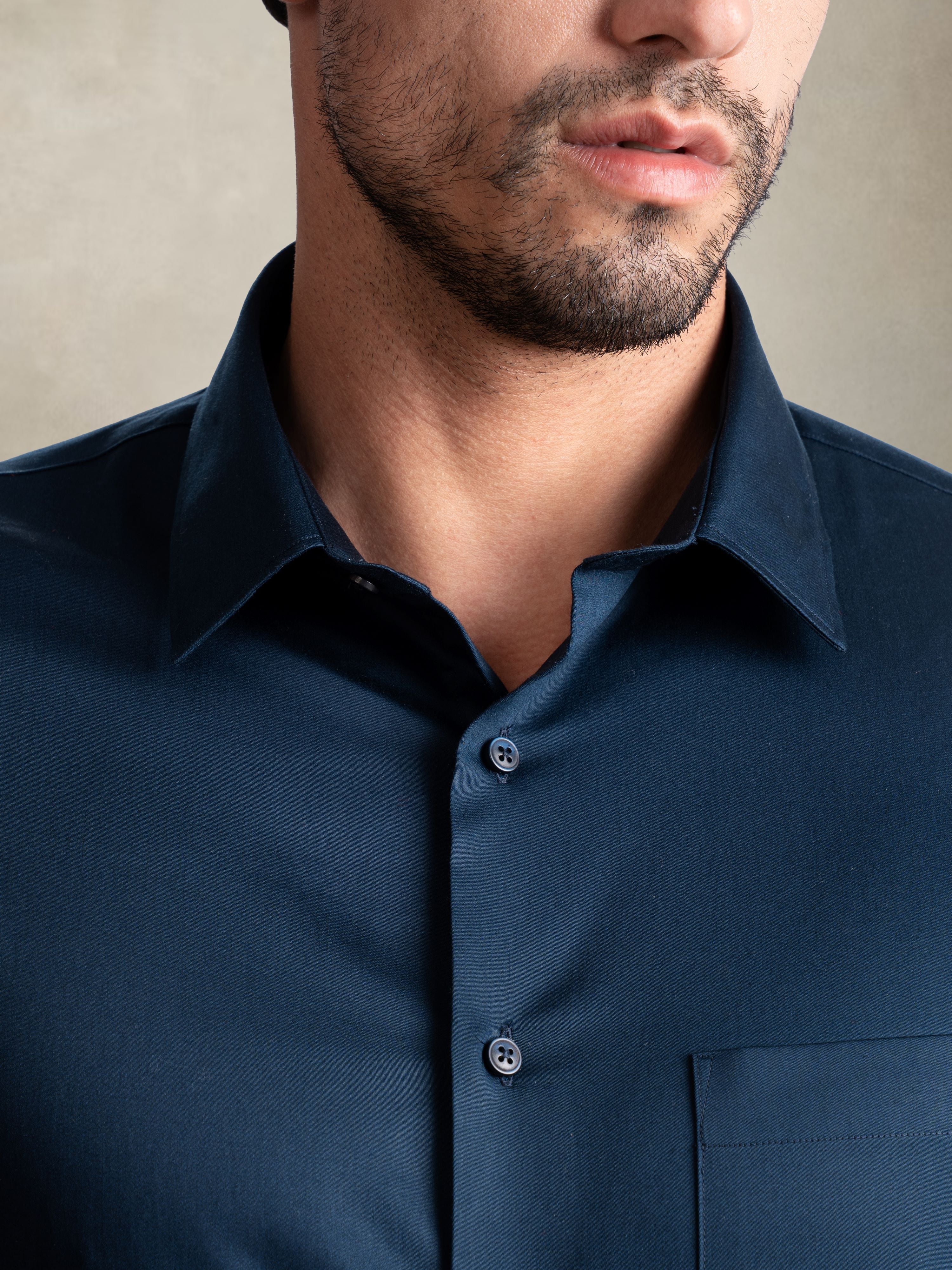 100% Egyptian Cotton Everyday Formal Shirt - Navy