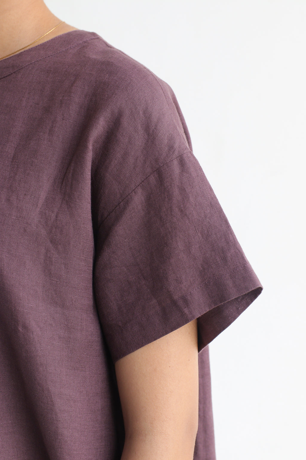 100% European Linen Oversized Casual Dress - Coffee Brown
