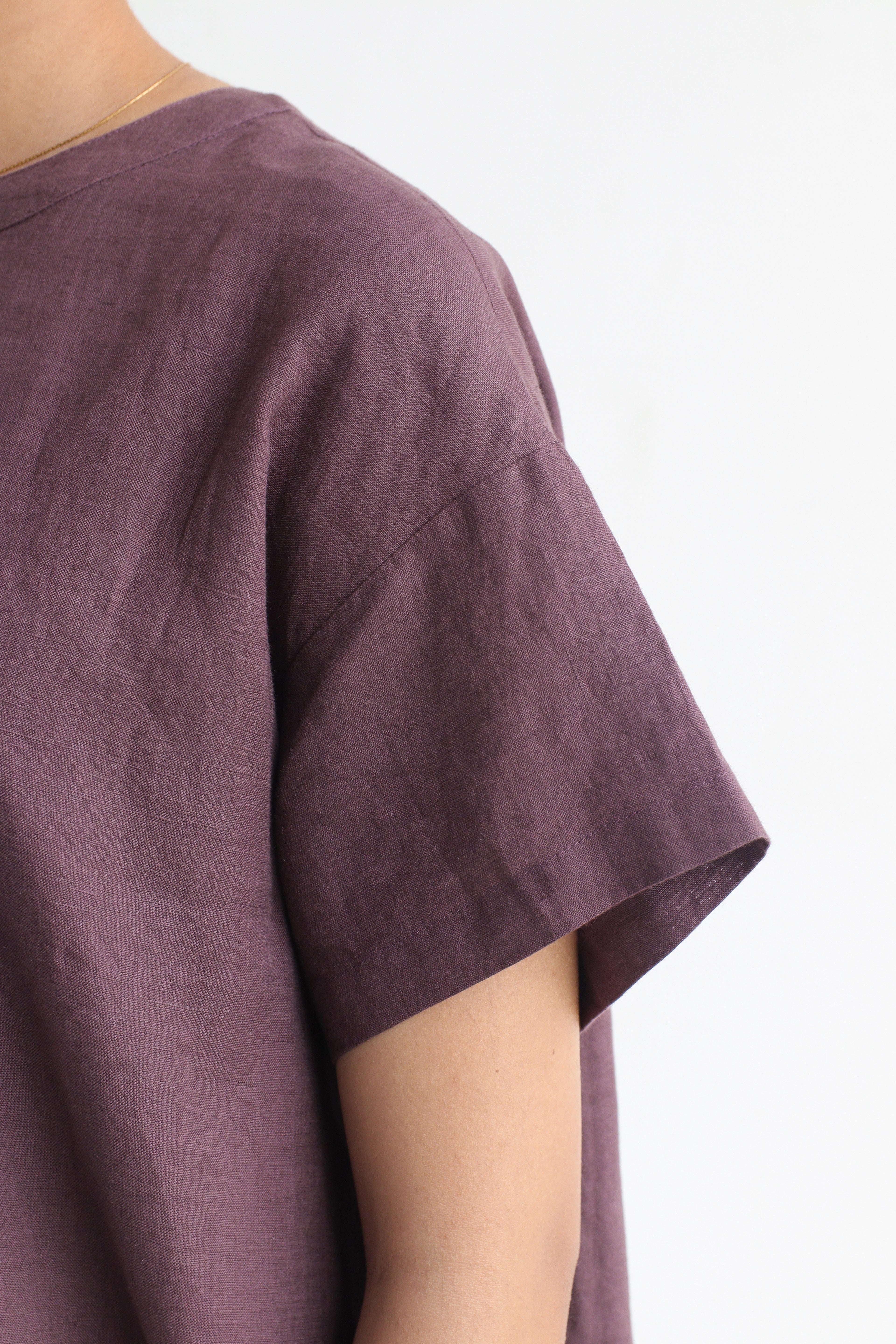 100% European Linen Oversized Casual Dress - Coffee Brown