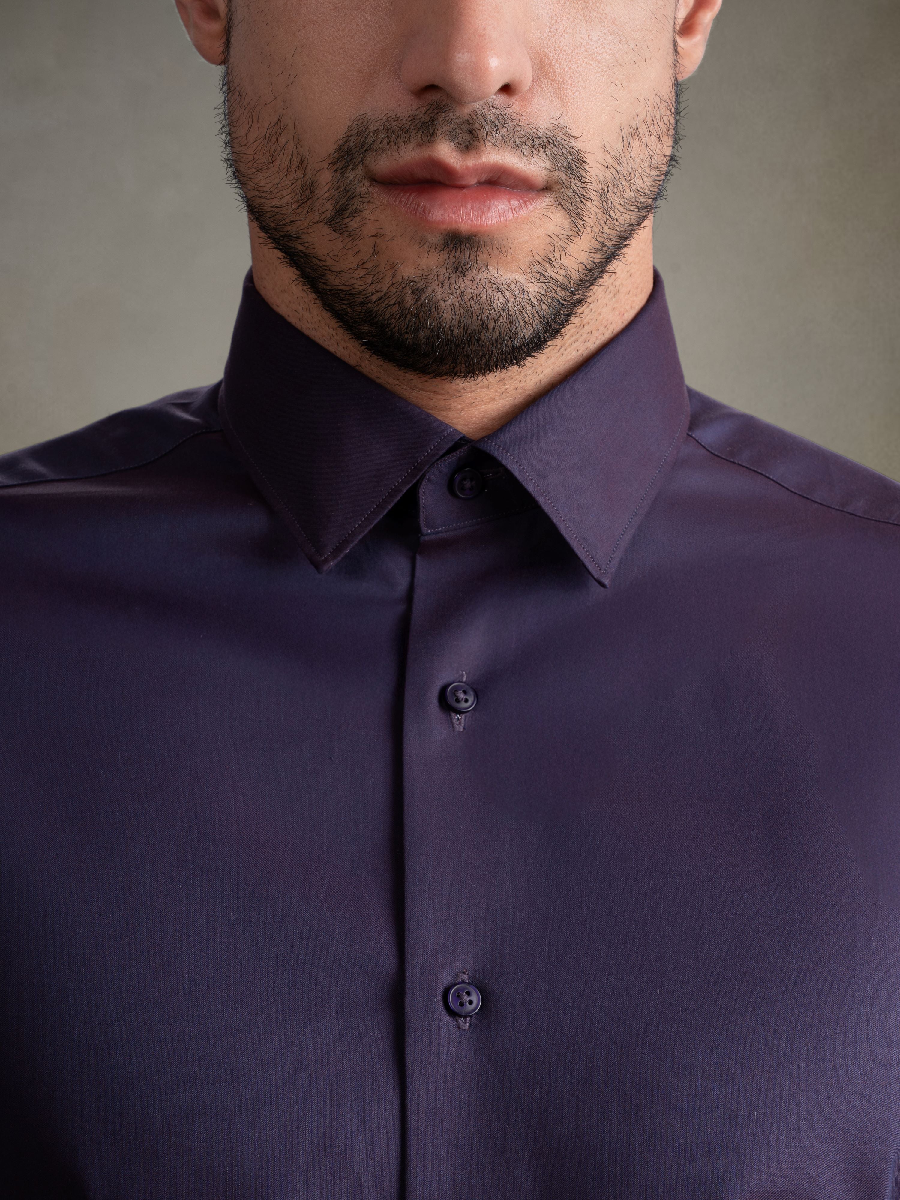 100% Egyptian Cotton 9-to-9 Formal Shirt - Deep Purple
