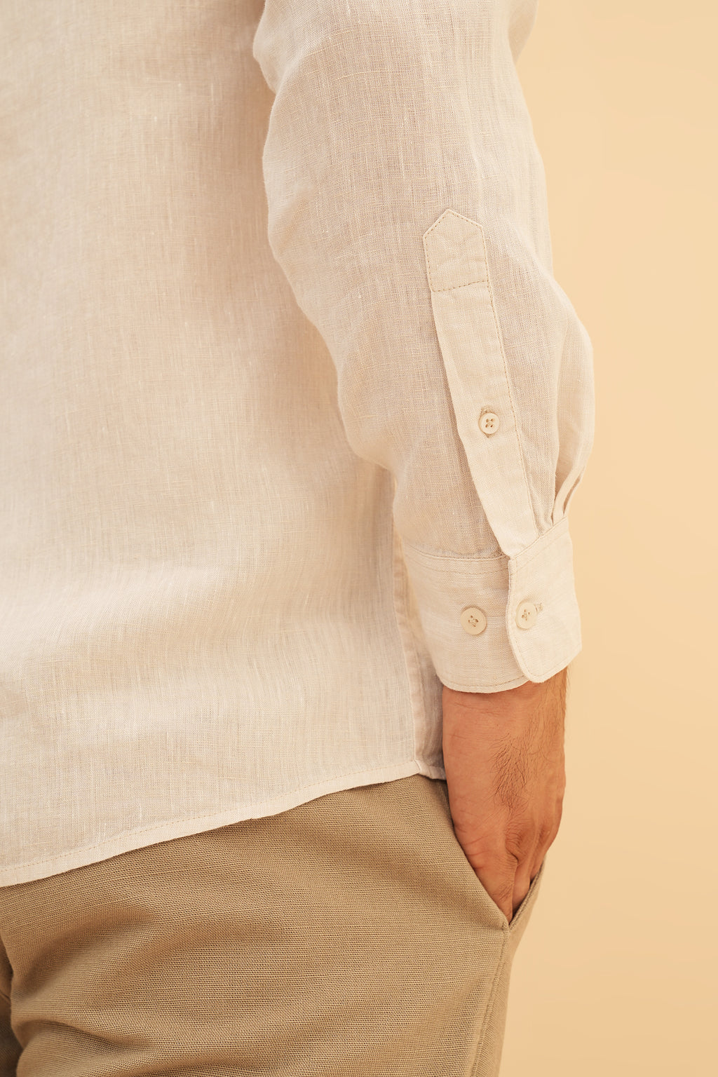 100% European Linen Regular Fit Shirt - Natural