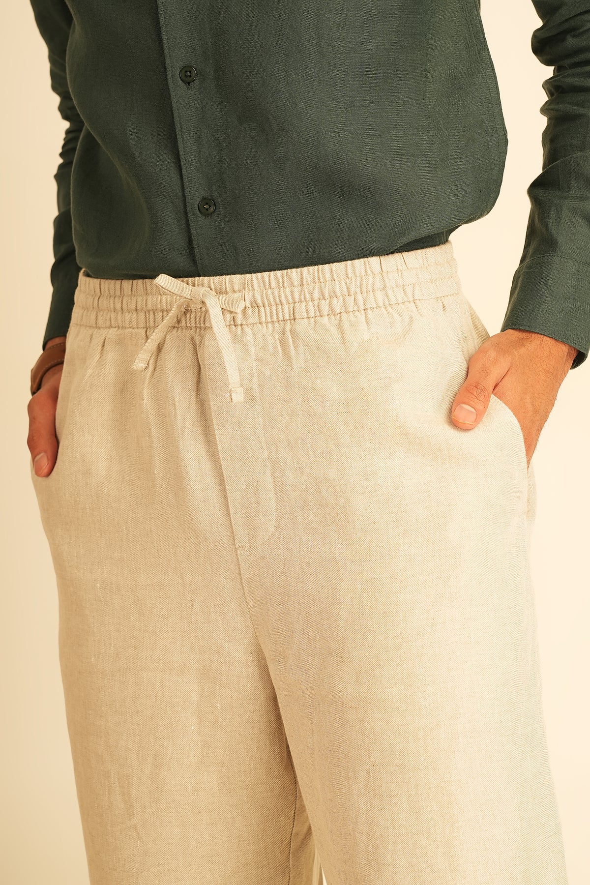100% European Linen Relaxed Fit Trousers