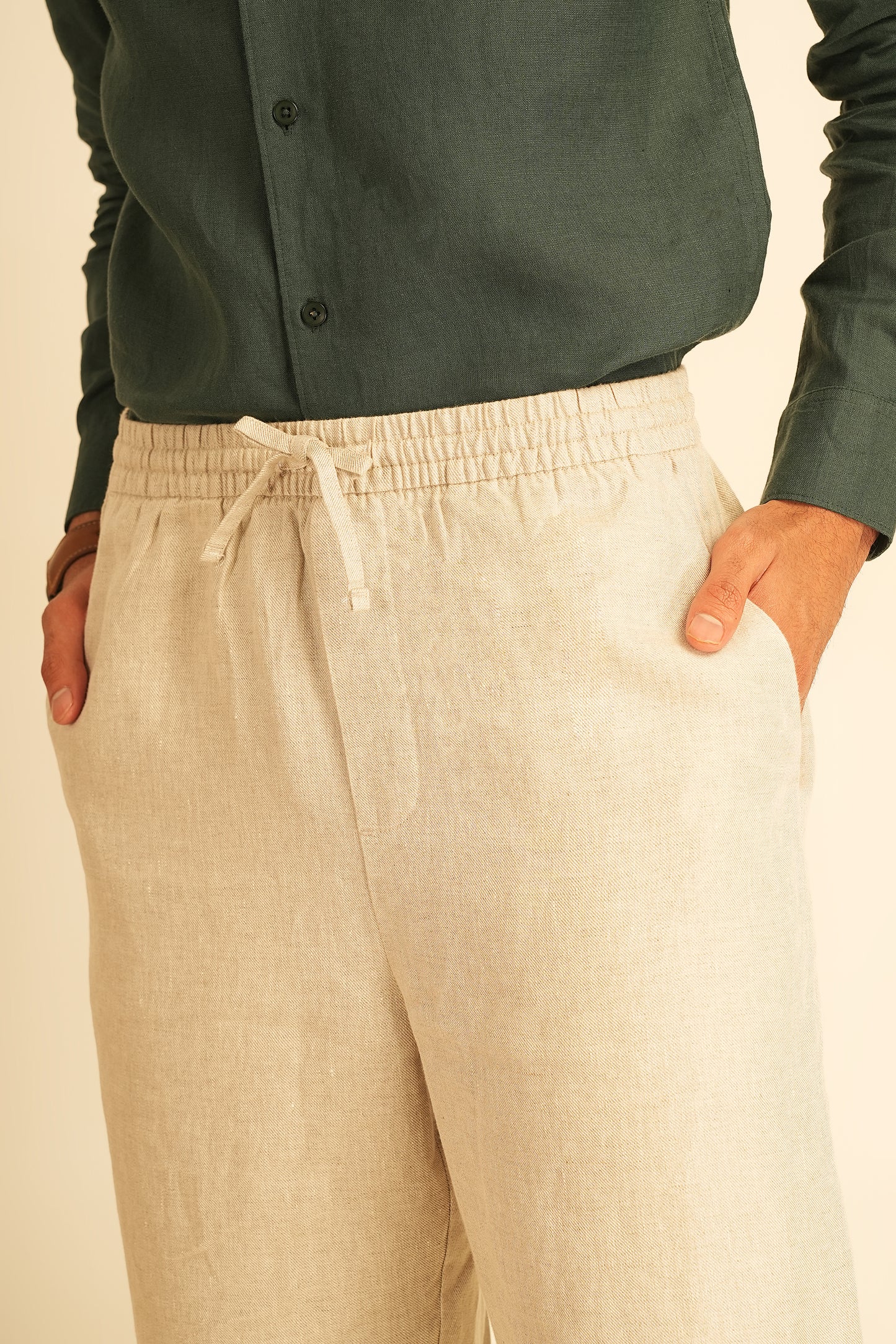 100% European Linen Relaxed Fit Trousers