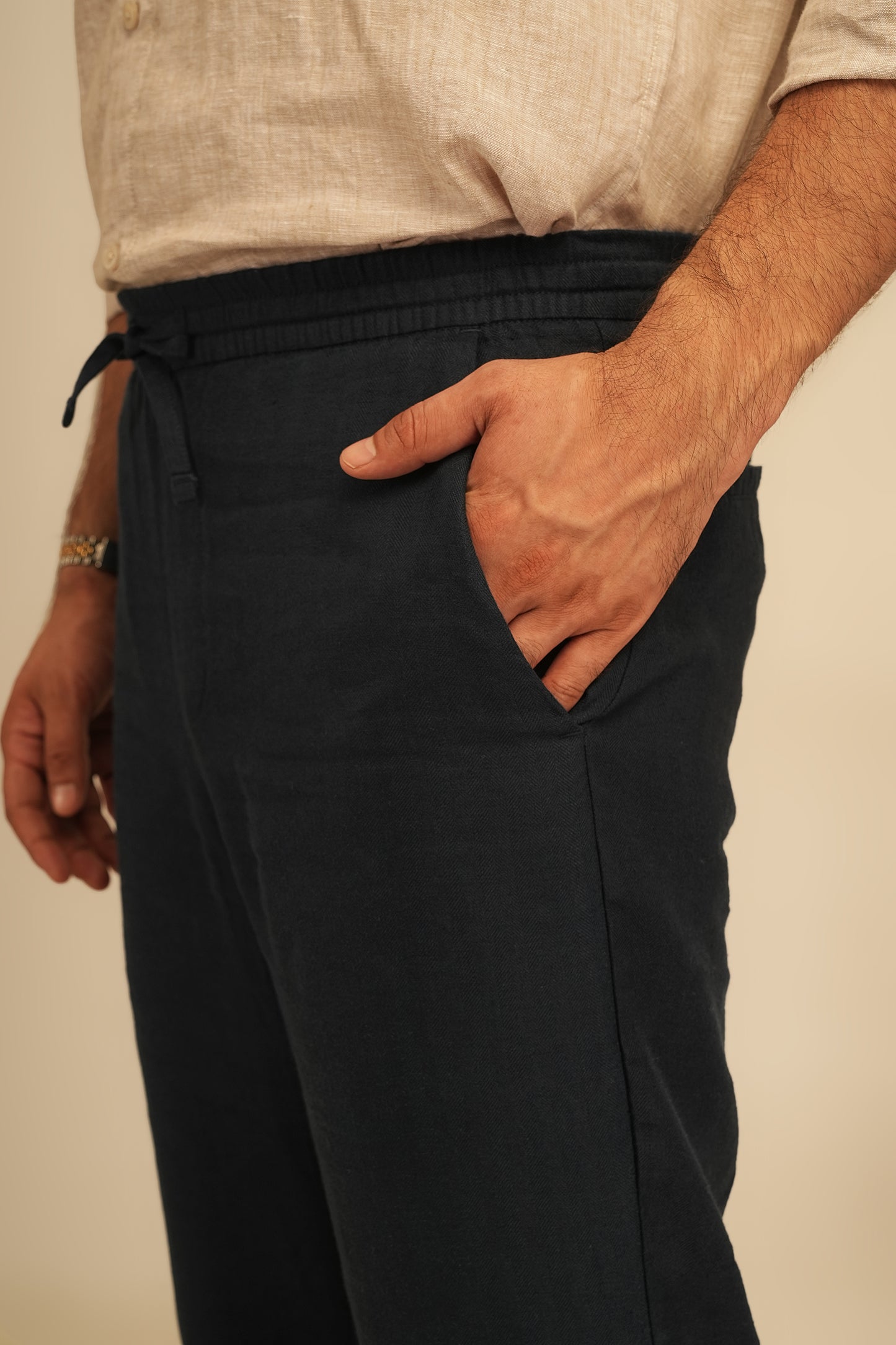 100% European Linen Relaxed Fit Trousers