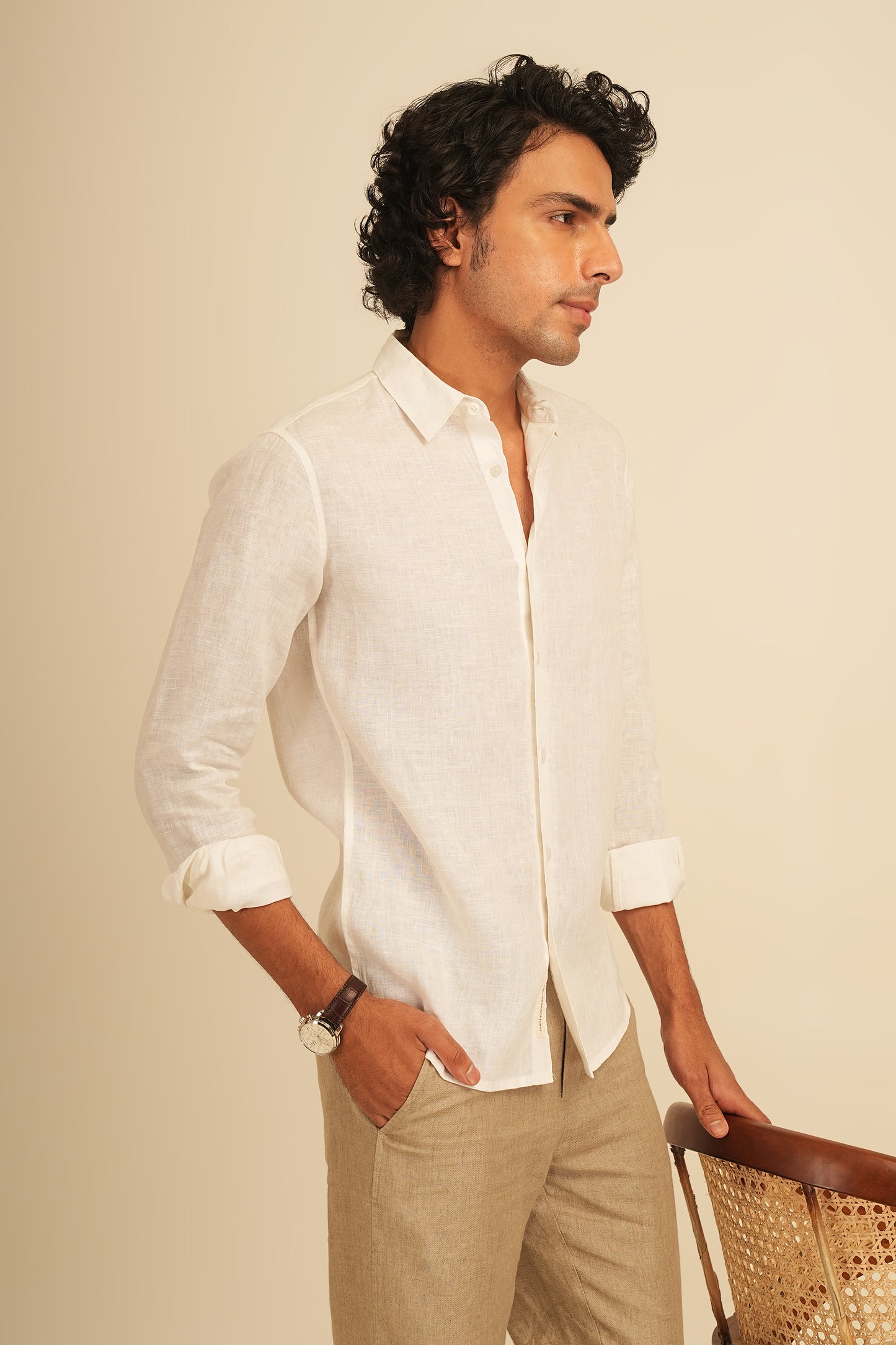 100% European Linen Straight Fit Trousers