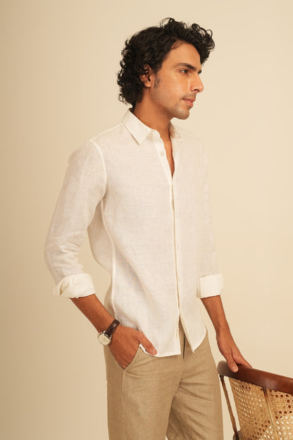 100% European Linen Straight Fit Trousers