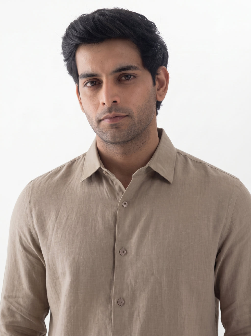 100% European Linen Classic Everyday Shirt - Brown