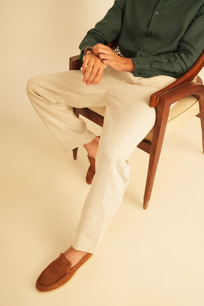 100% European Linen Relaxed Fit Trousers