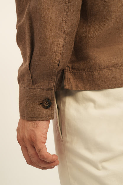 100% European Linen Utility Shacket