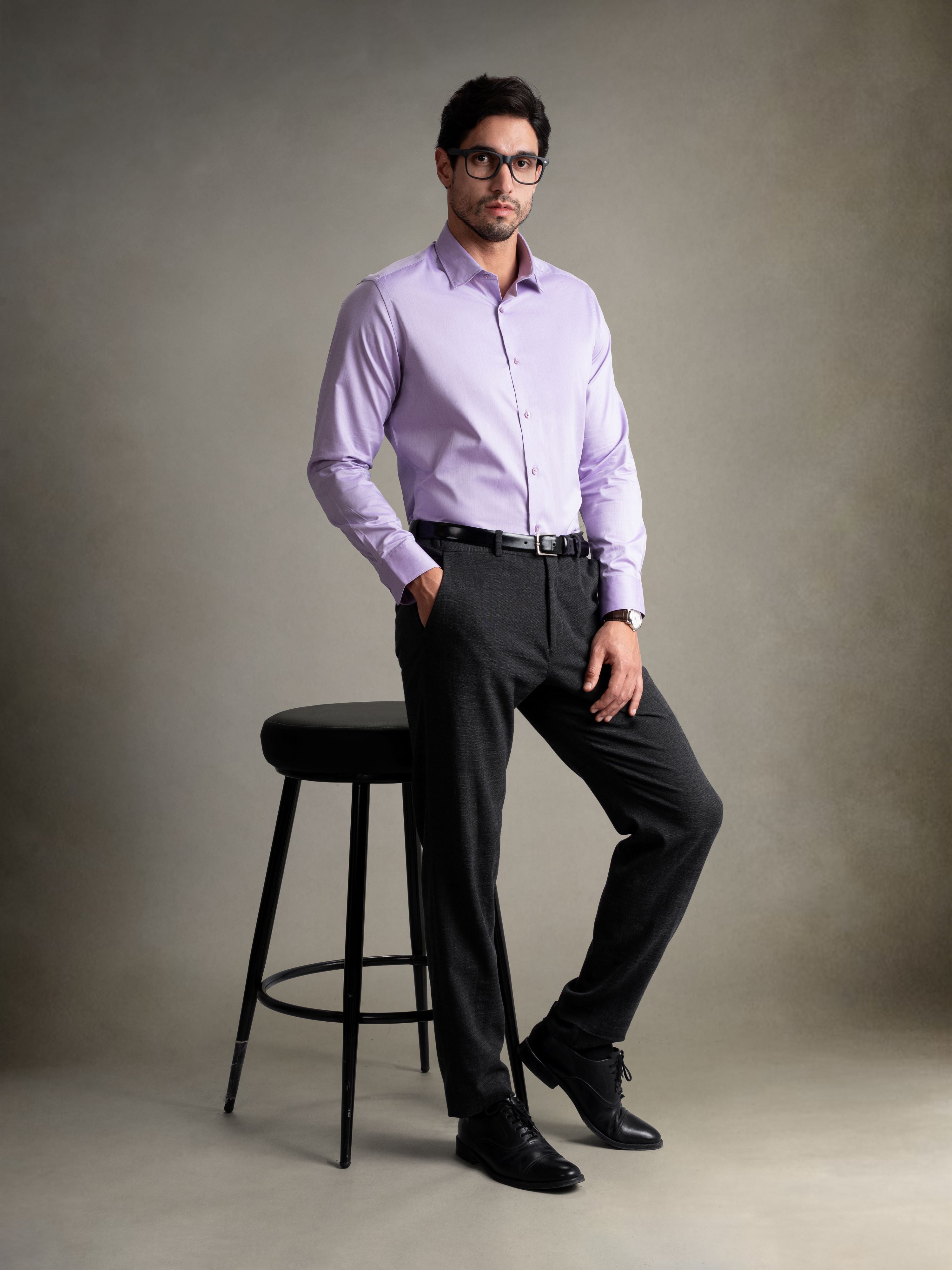 100% Egyptian Cotton 9-to-9 Formal Shirt - Lilac