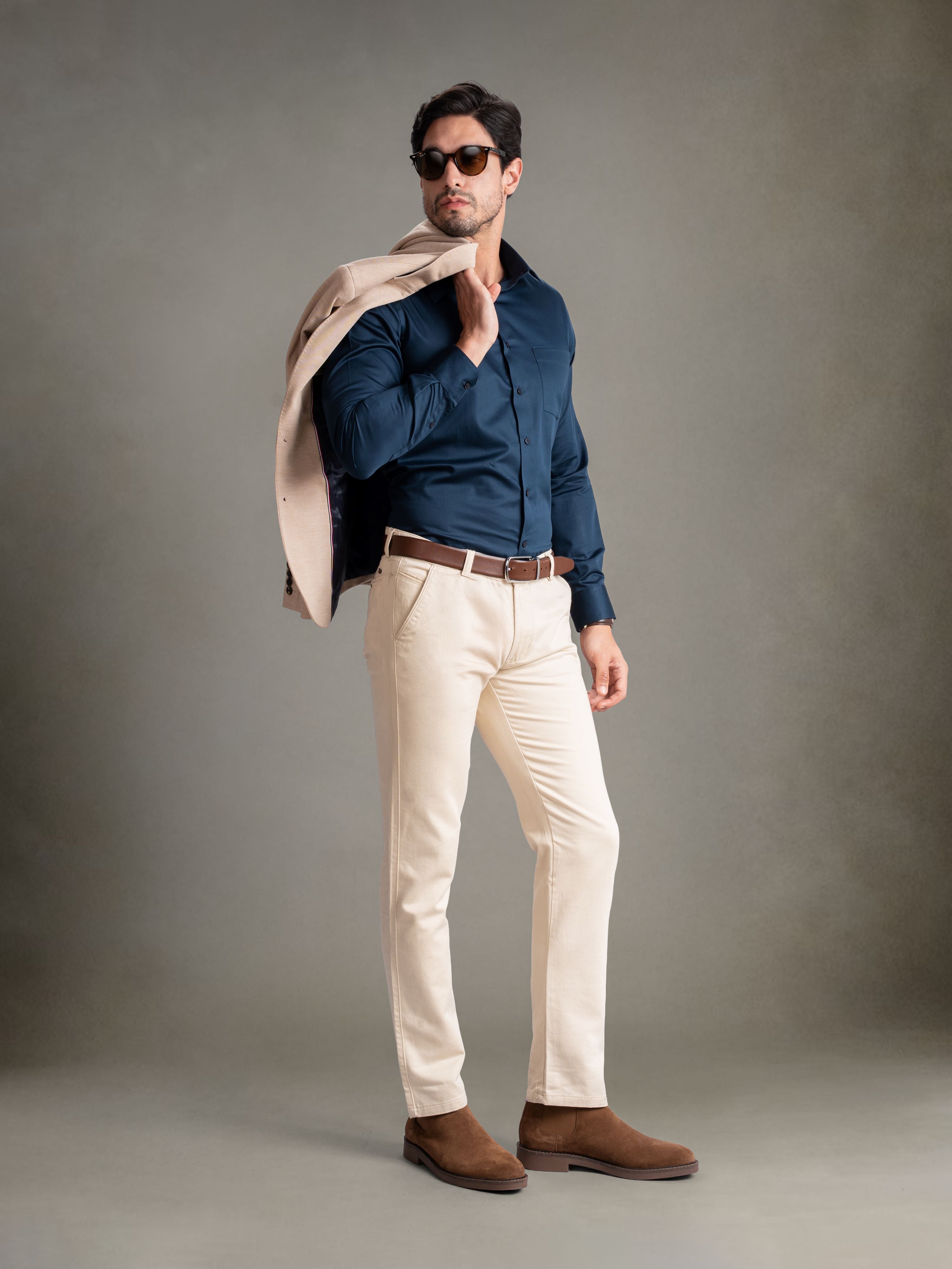 100% Egyptian Cotton Everyday Formal Shirt - Navy