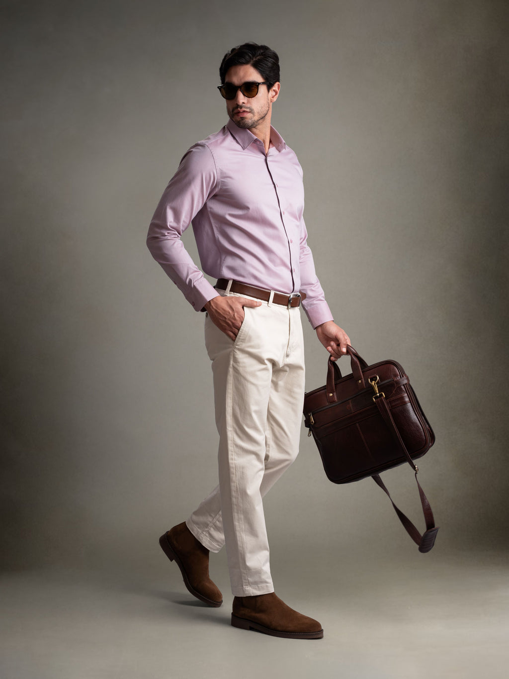 100% Egyptian Cotton 9-to-9 Formal Shirt - Mauve
