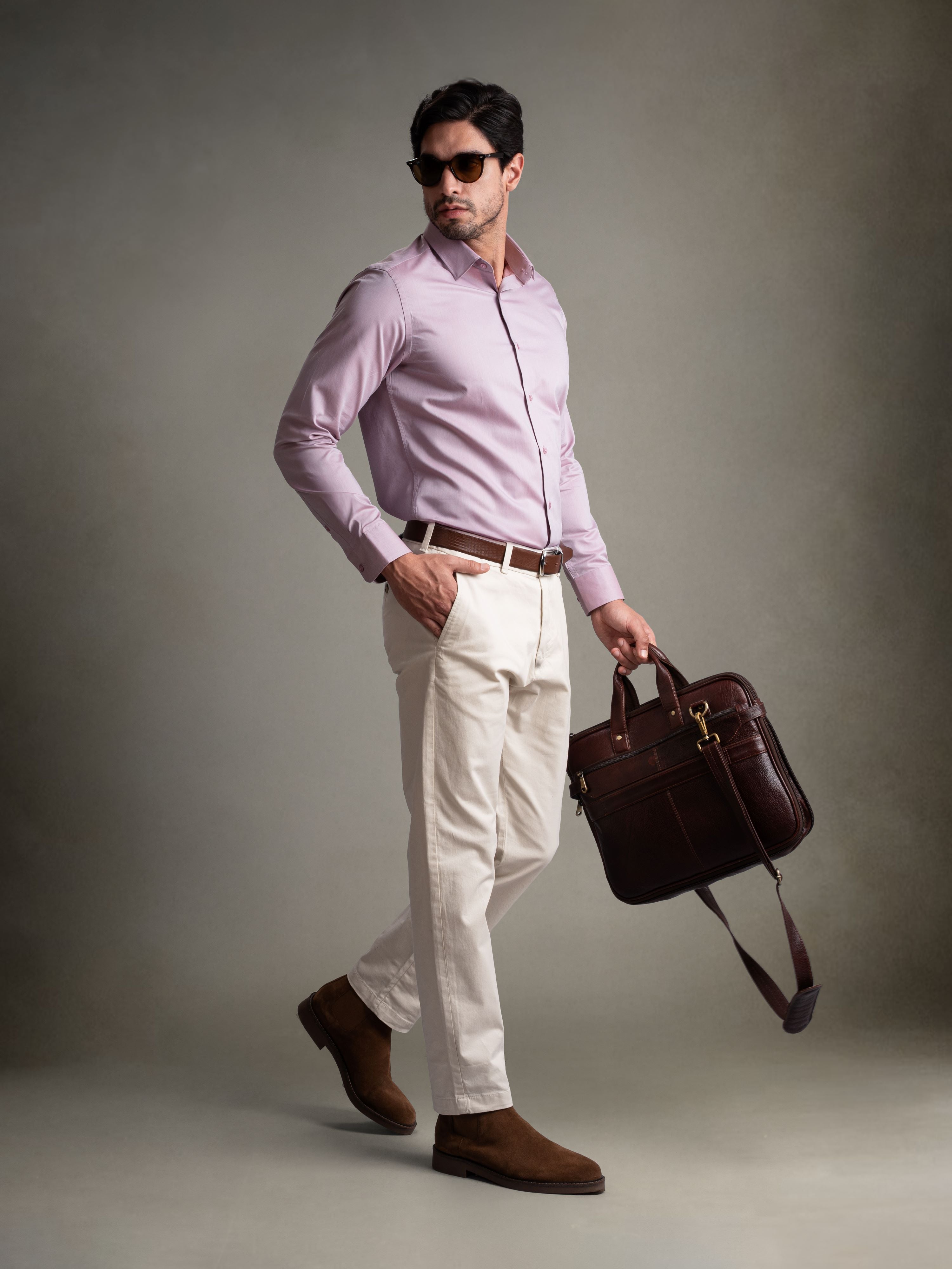 100% Egyptian Cotton 9-to-9 Formal Shirt - Mauve