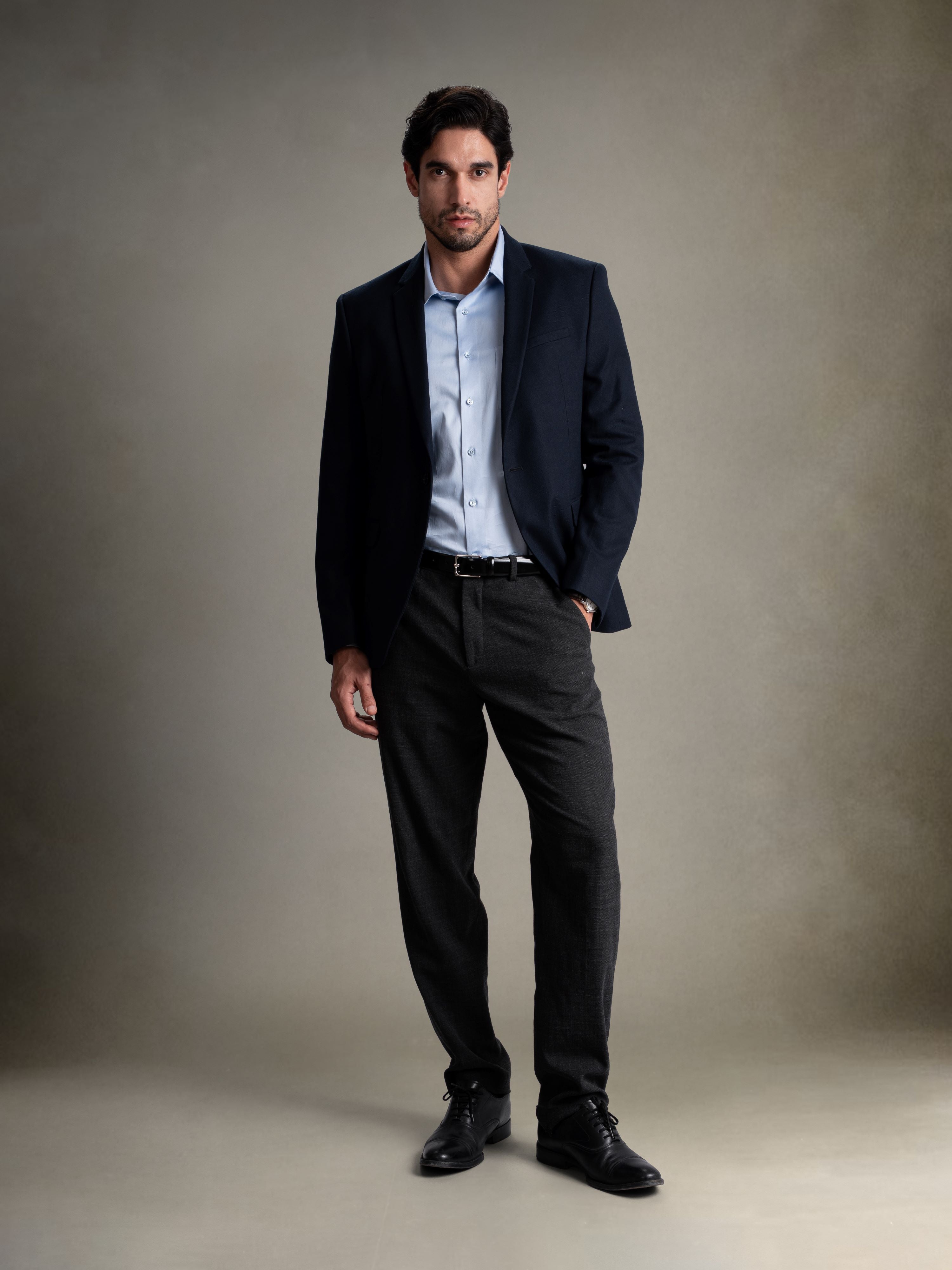 100% Egyptian Cotton Everyday Formal Shirt - Mid Blue