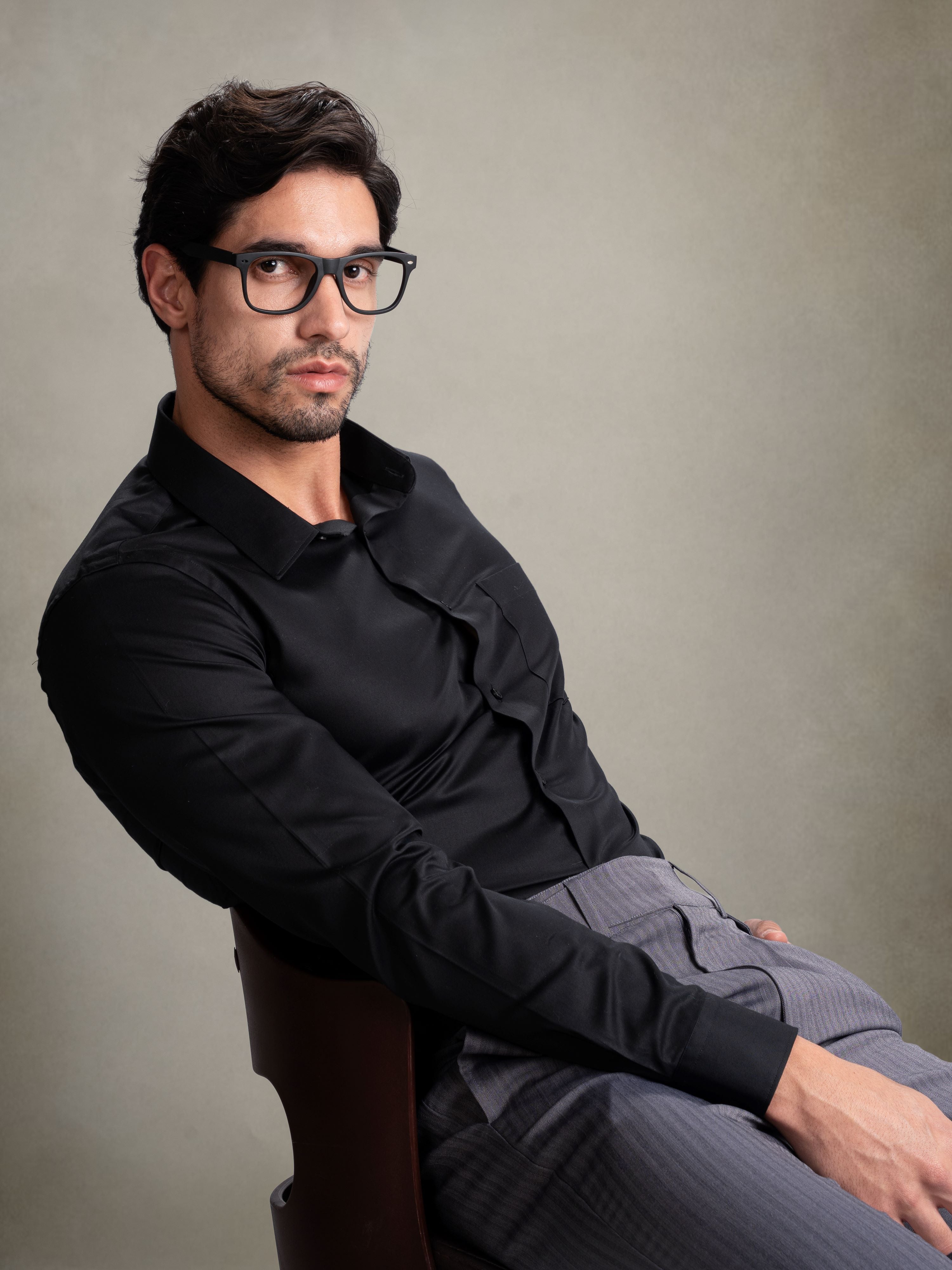 100% Egyptian Cotton Everyday Formal Shirt - Black