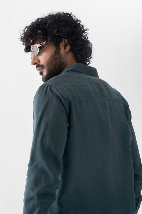 100% European Linen Classic Everyday Shirt - Teal