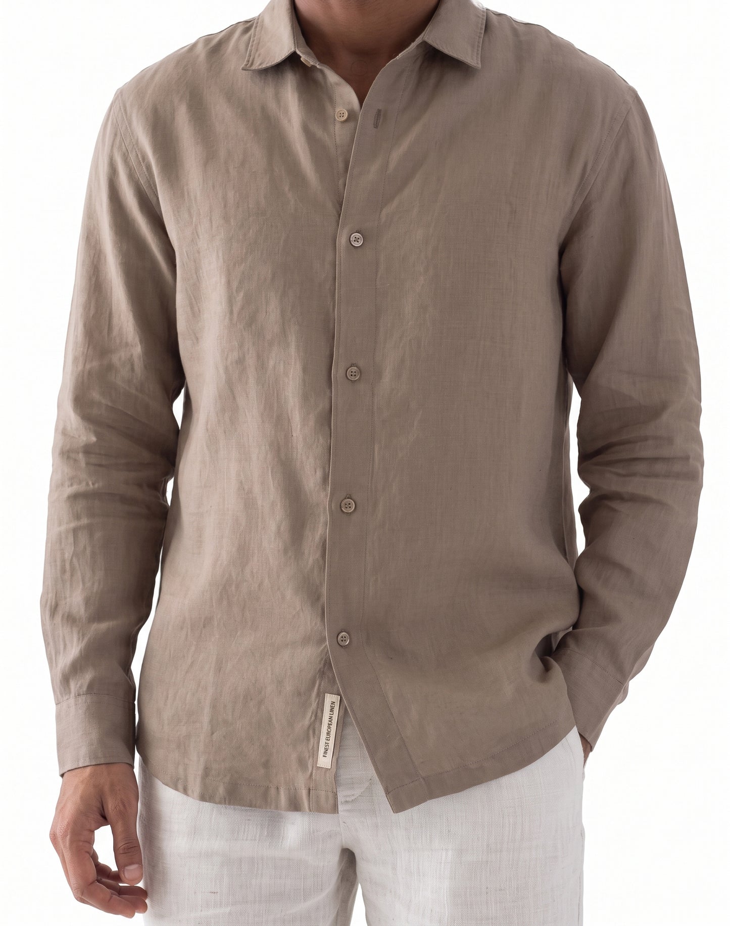 100% European Linen Classic Everyday Shirt - Brown