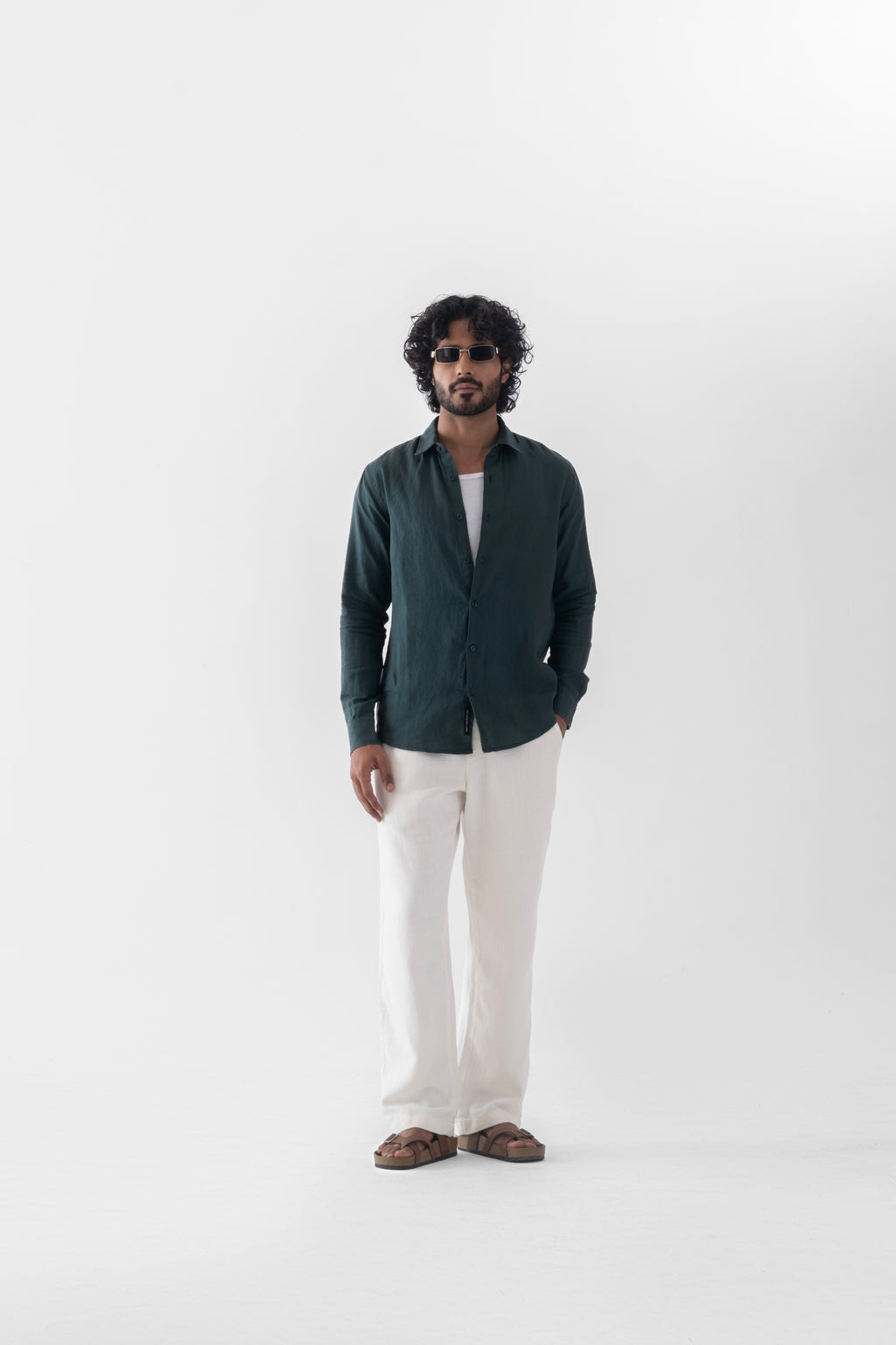 100% European Linen Classic Everyday Shirt - Teal