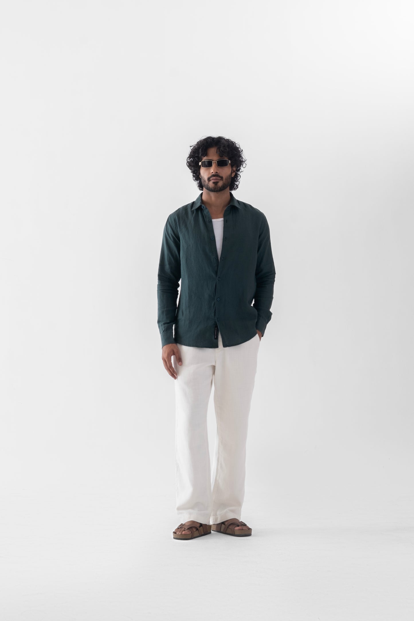100% European Linen Classic Everyday Shirt - Teal